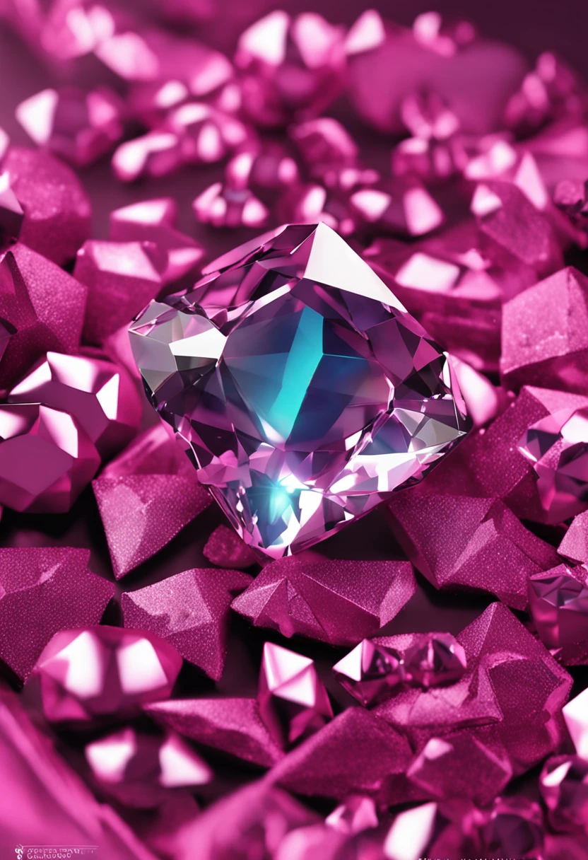 crie uma imagem de um diamante rosa lapidado extremamente lindo e nele gravado a frase Faby Nails.