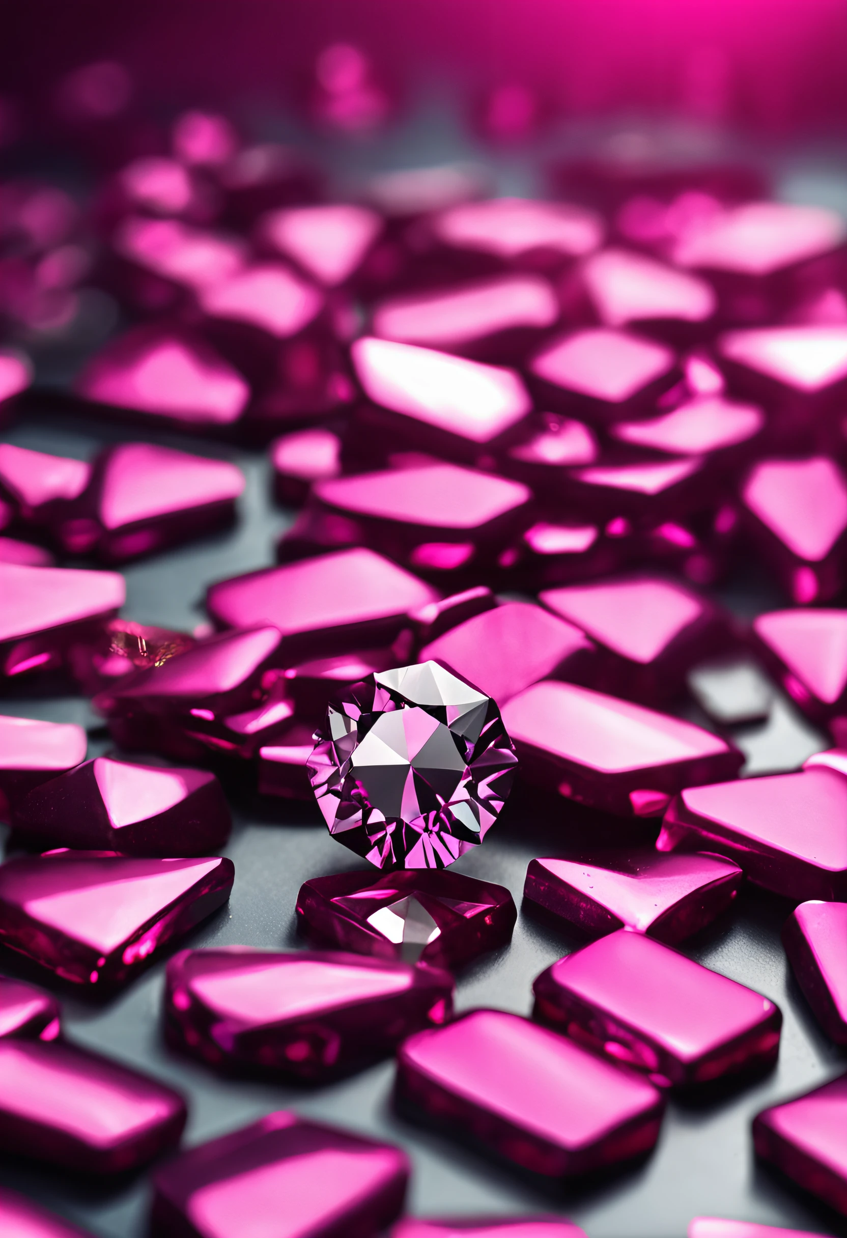 crie uma imagem de um diamante rosa lapidado extremamente lindo e nele gravado a frase Faby Nails.