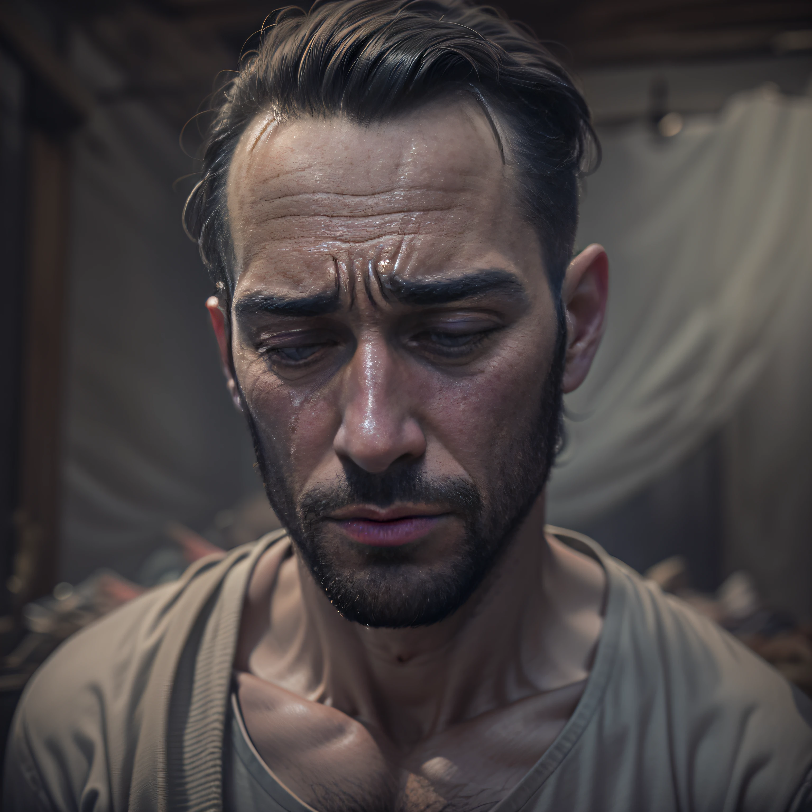 Homem,30 anos,Rezando,triste,Teary,Realismo,8k