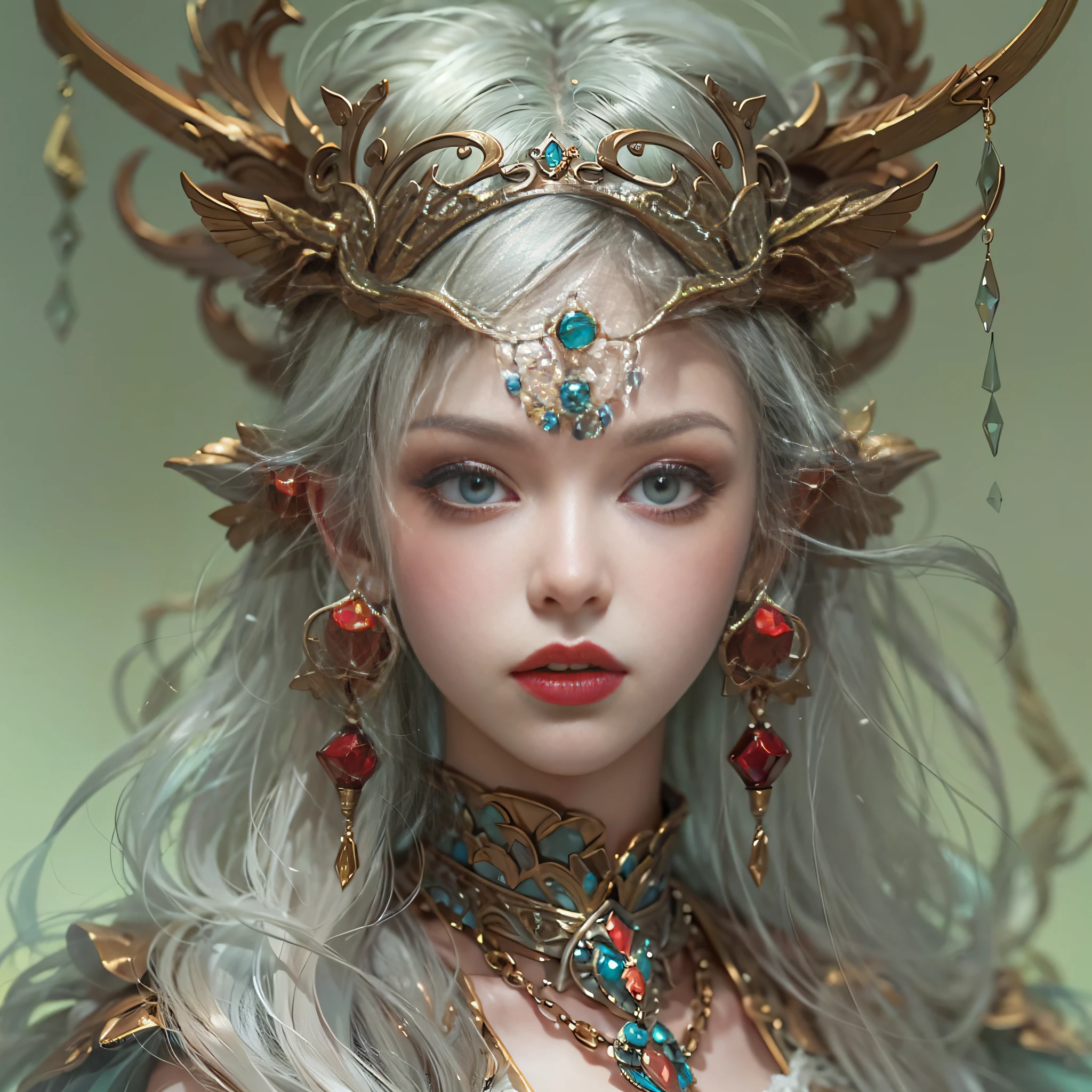 ((​masterpiece)、(top-quality)、(reallistic))、beautiful queen:1.4、Bondage style、latex shiny、By Luis Royo:1.4、1girl in、Sexy Daughter、Attractive earrings with impressive beauty、a choker、a necklace、piercings、(Super beauty)、Super Ultra Ultra Bikini、standingn、fullllbody:1.4、(Beauty in return)、Fantastic mythological landscape