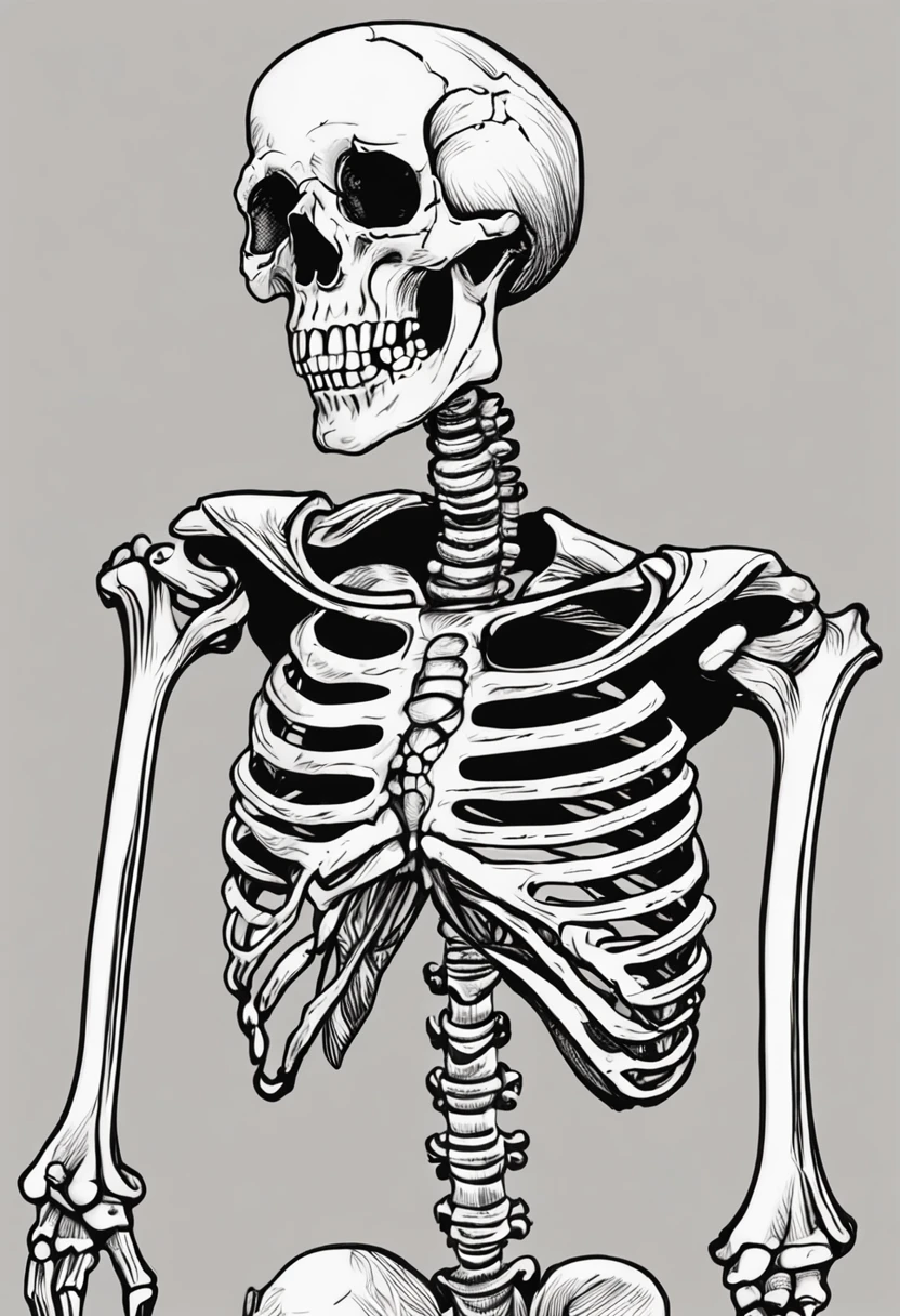 Creepy skeleton draws a heart with his hands , Anime-Kunst, 8k 50 --s 2