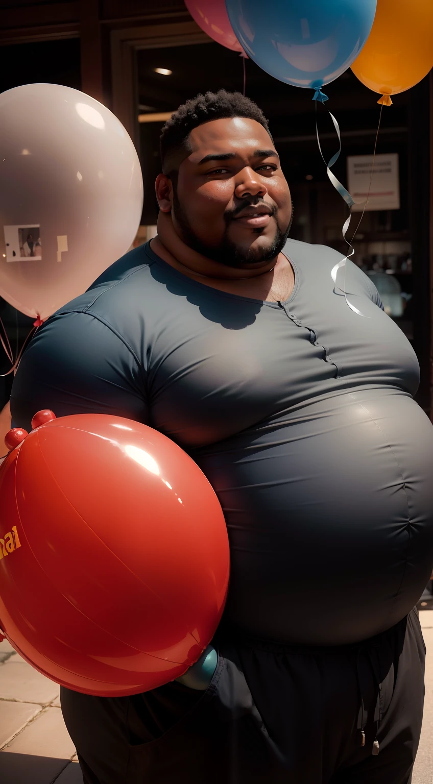 Only plump, chubby, extremely thick thighs, large belly, wearing only red swim trunks, Elderly old man 65 years old working inside cafeteria preparing burgers