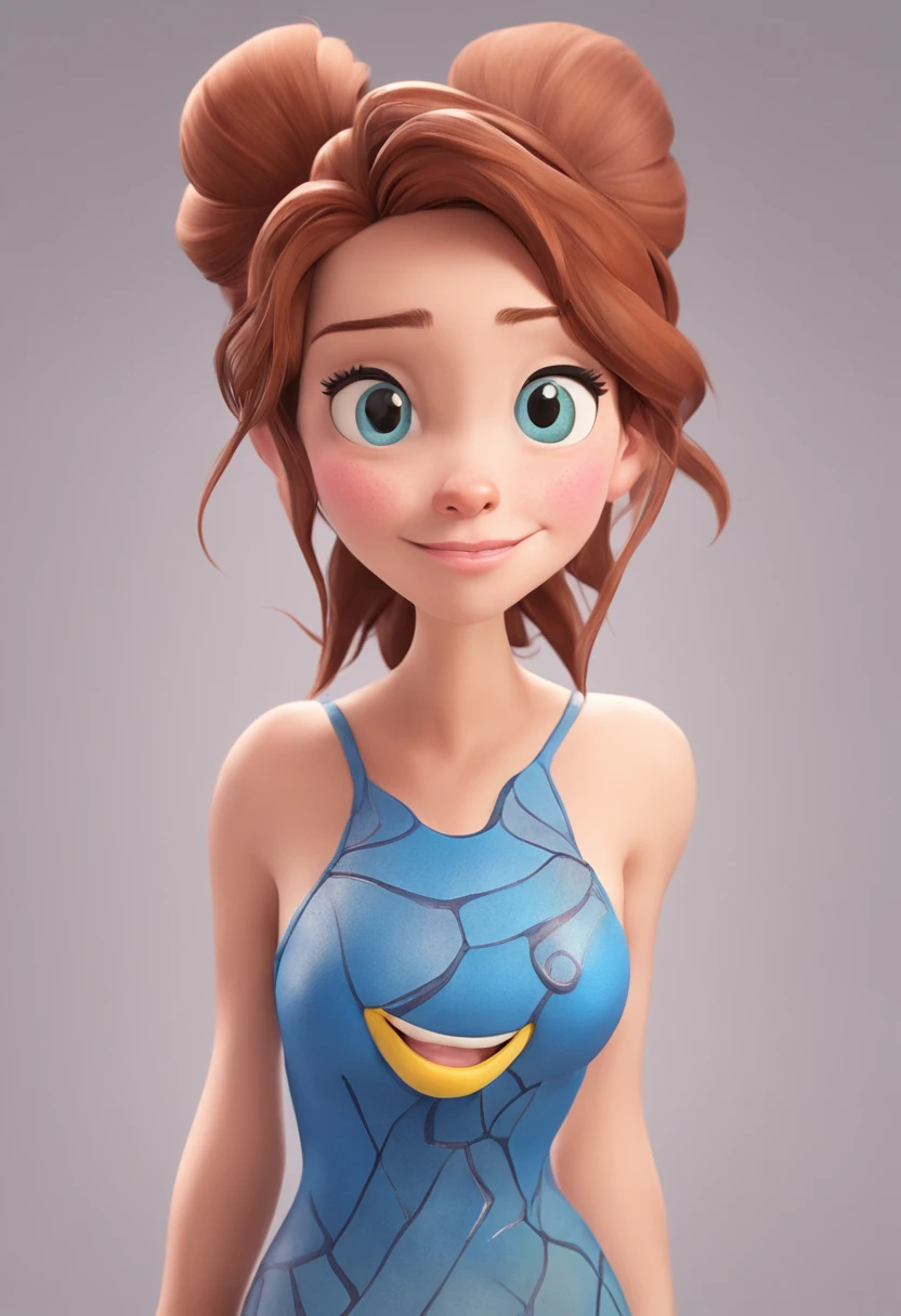 retrato da mulher, on top of a Dragon Cute thailand Woman Photos , 20 years old, cute girl  ::style cartoon, (((Front view))), Estilo Disney Pixar, Filme 3D, altamente detalhado, vivid colors (((corpo inteiro))) ::n_style realista, anime ::seed 040506 blue hair blue eyes