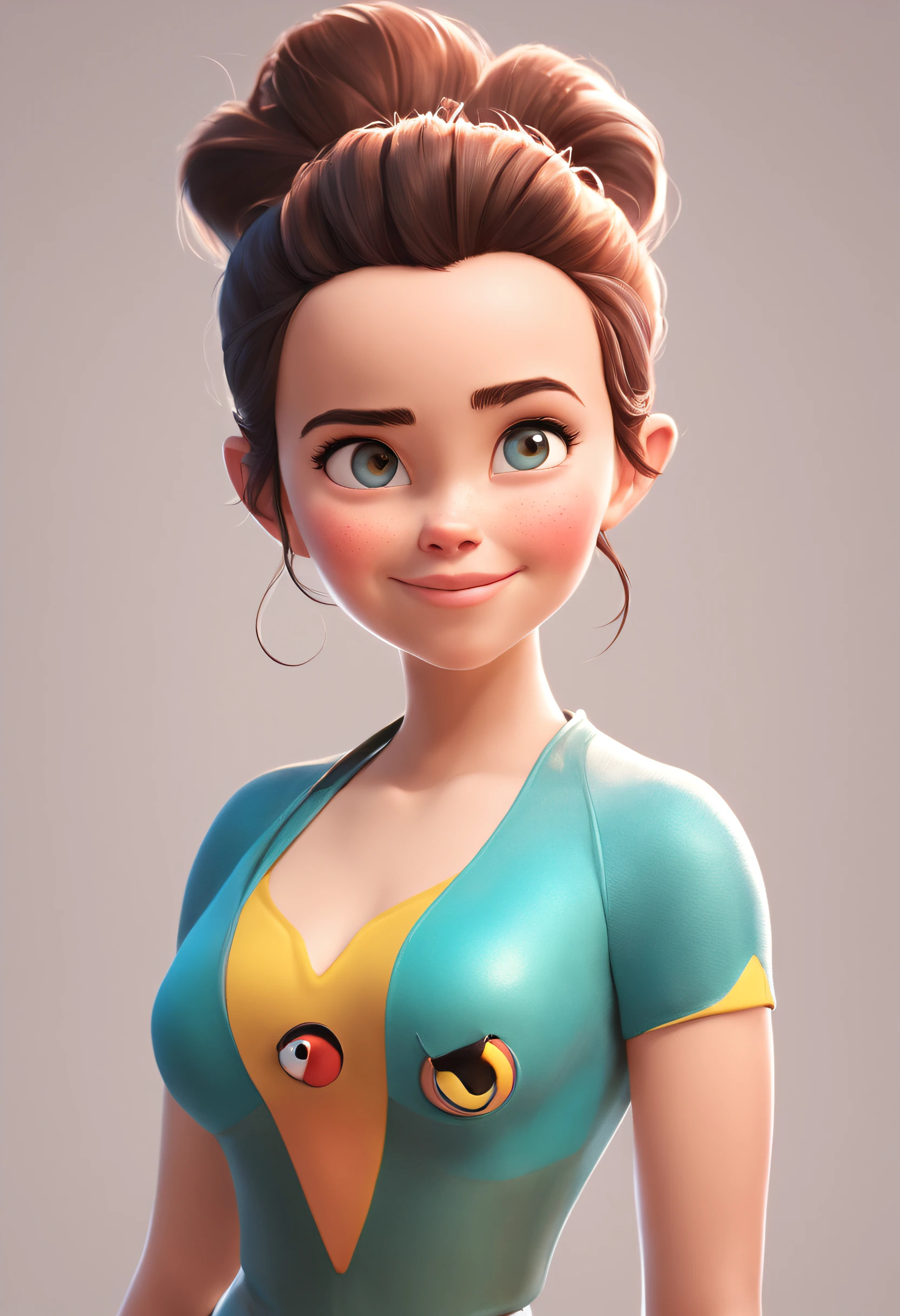 retrato da mulher, on top of a Dragon ::style cartoon, (((Front view))), Estilo Disney Pixar, Filme 3D, altamente detalhado, vivid colors (((corpo inteiro))) ::n_style realista, anime ::seed 040506