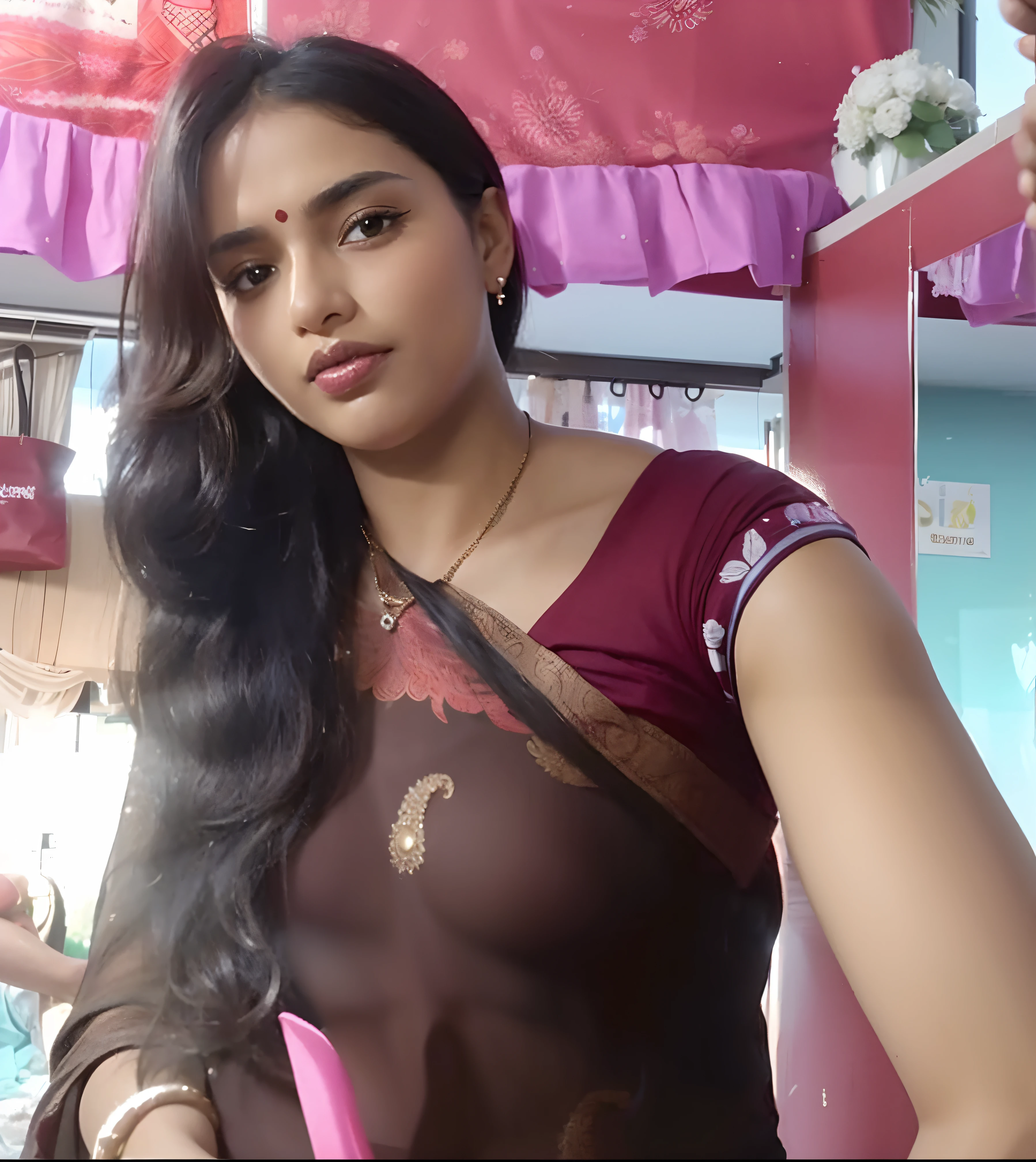 there is a woman in a sari brushing her hair, indian, indian girl with brown skin, traditional beauty, sexy girl with dark complexion, with lovely look, very beautiful girl, indian goddess, assamese aesthetic, lovely woman, beautiful pretty young, very very beautiful woman, very attractive and beautiful, a beautiful young woman, young and cute girl, with a seductive smile