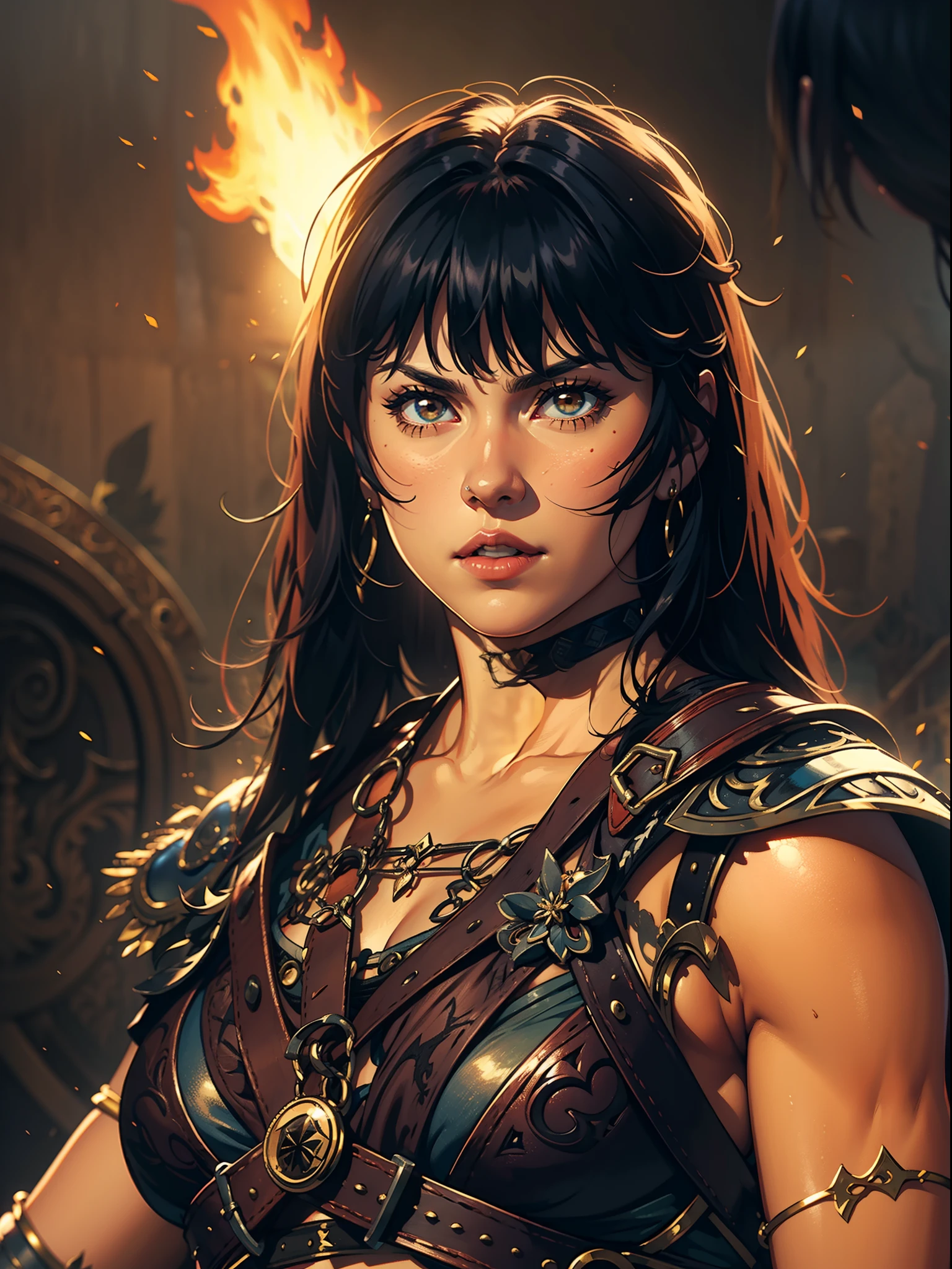 "(Xena The Warrior Princess, UHD, dark fantasy)"
