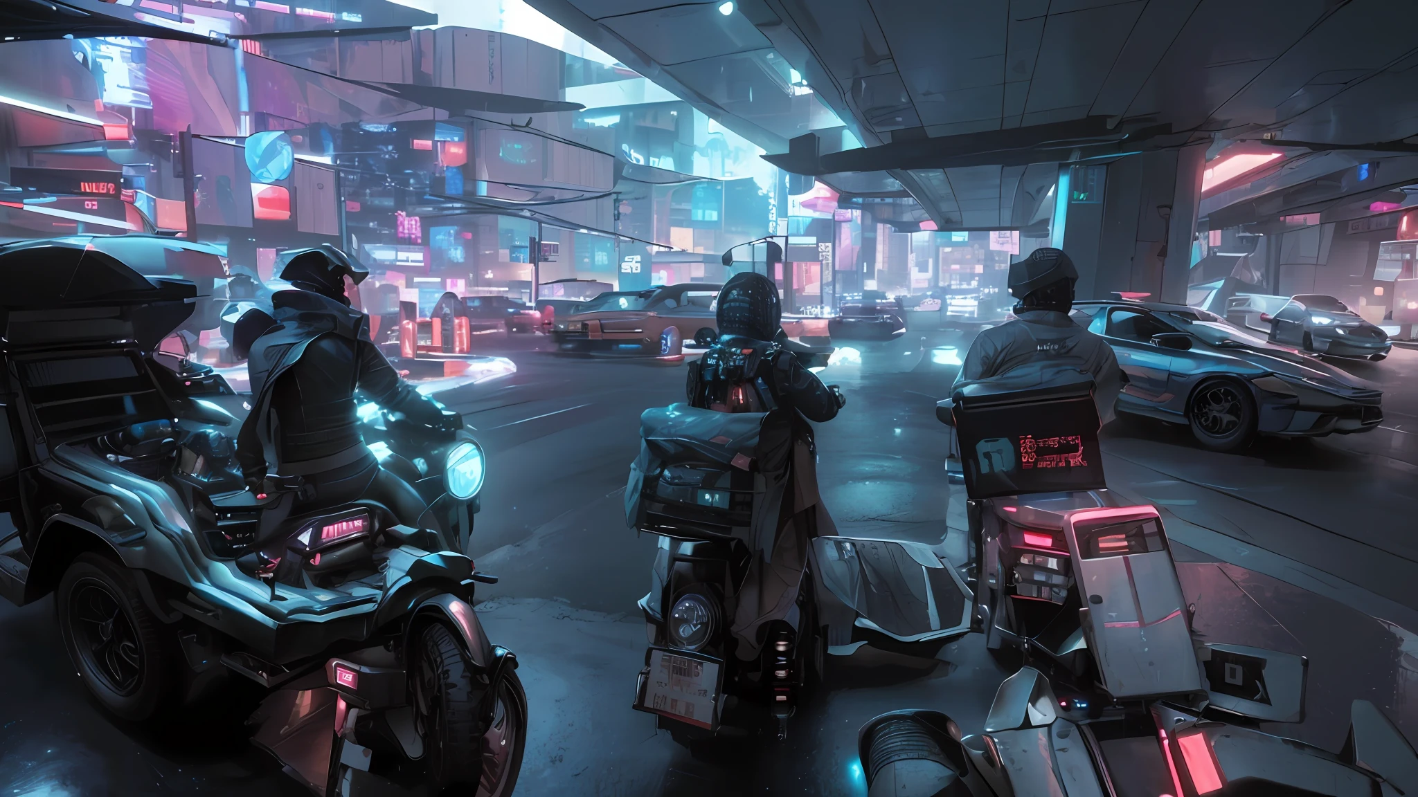 , (Detailed beautiful skin texture, Detailed beautiful face, Ultra detailed clothing textures), , (Cyberpunk:1.4), , (Ultra-detailed four-wheeled and long bonnet tuk-tuk loaded on an EEAR loading platform with roof carrier and luggage and letter tires), , (3/4 front view, The car is located in the center of the frame), , (In the parking lot, In the ultra-detailed Night City of Cyberpunk), (All cars are classic cars dominated by cyberpunk), , (hard lighting), , (masutepiece, Best Quality:1.4, 8K, ultra-detailliert, Illustration, Distinct_image, Convoluted_Details, delicate illustration), (Realistic:0.15),