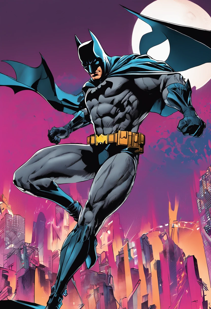 Batman DC. anime, disco Rigido, minimal details, poseable, corpo inteiro, 8k