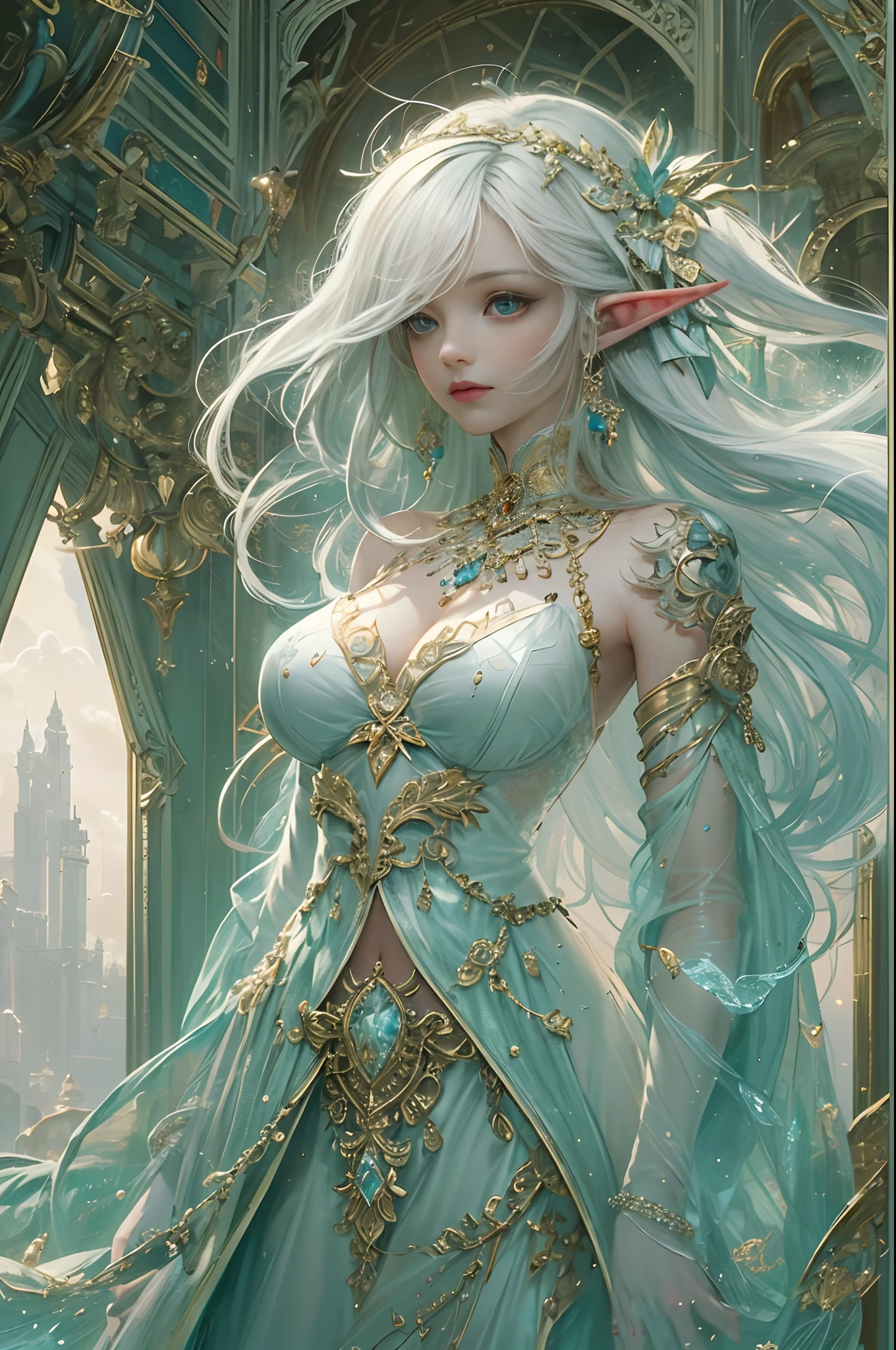 (((masterpiece)), IvoryGoldAI city at night, isometric, 3D rendering, very high definition, high detail, 8k, cinematic lighting, ultra high resolution, best quality, there is a woman sitting on a chair in the city, a beautiful fantasy queen, ((a beautiful fantasy queen)), Karol Bak UHD, beautiful elf with gorgeous robes, detailed fantasy digital art, beautiful fantasy art, detailed fantasy art, Very beautiful fantasy art, goddess. Extremely high detail, fantasy woman, beautiful elegant elf queen, beautiful fantasy art portrait
