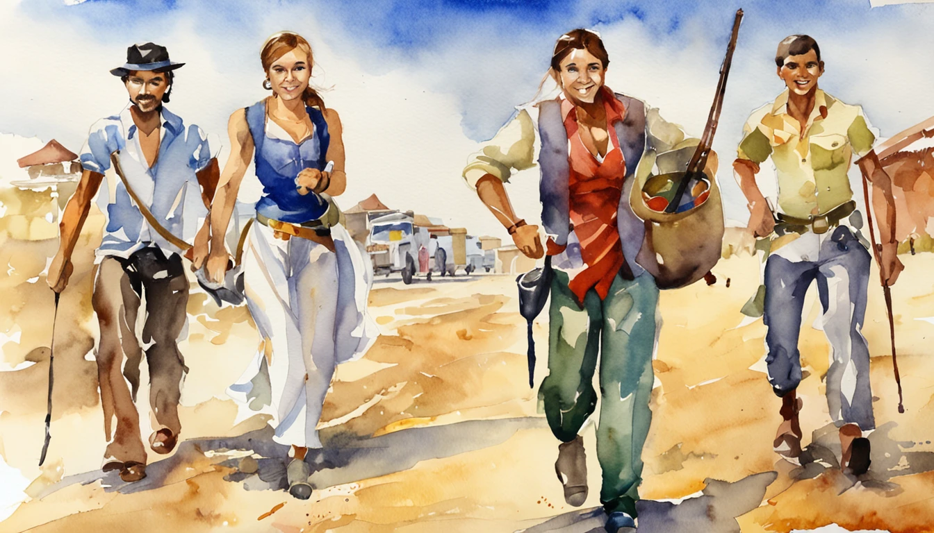 Cinco amigos (2 mulheres e 3 homens) -Emily, Alex, Sarah, Davi e Marcos