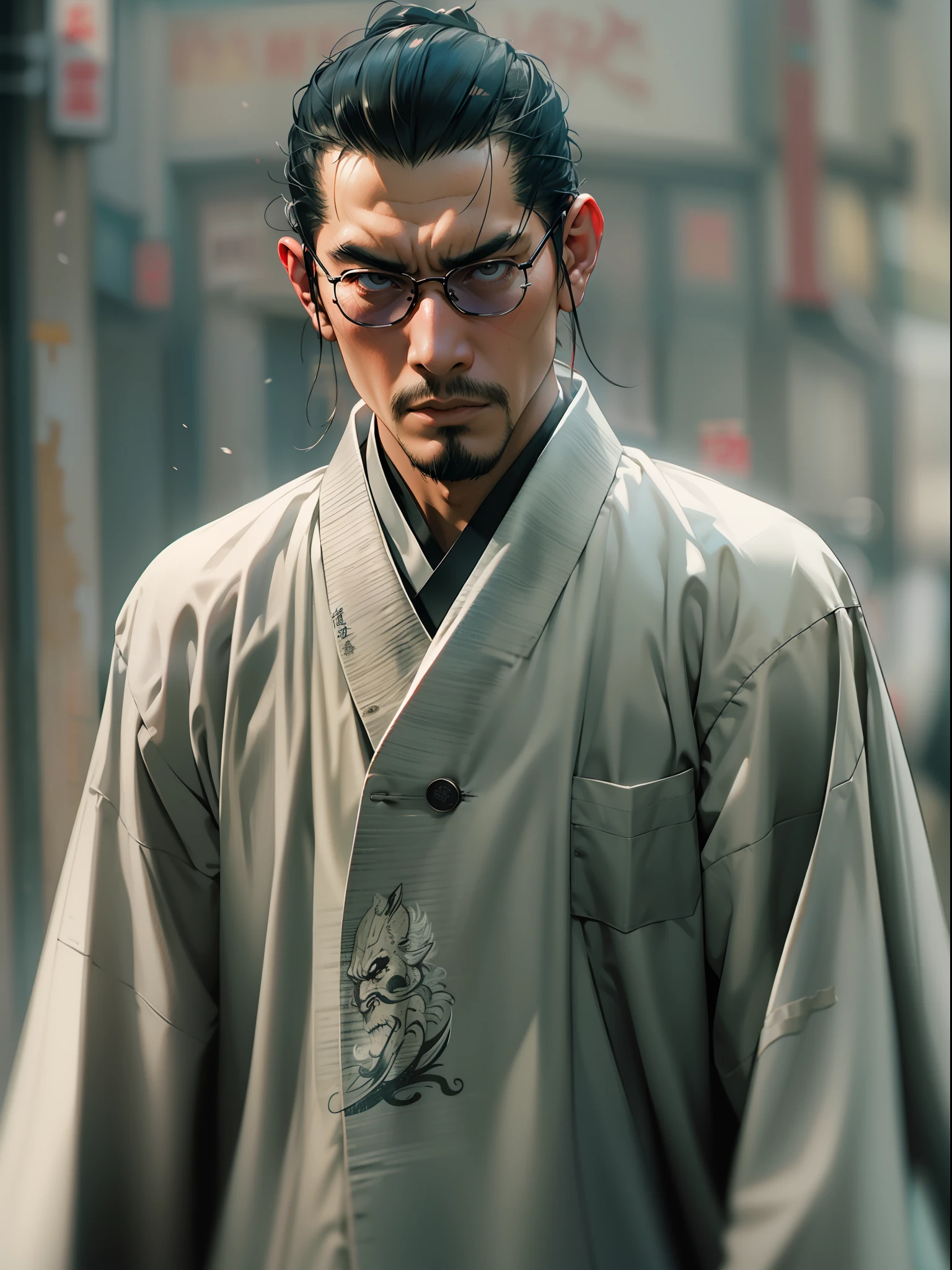 Mifune From the matrix fashion whole visible head close fashion week clothing Chinese mafia one person yakuza