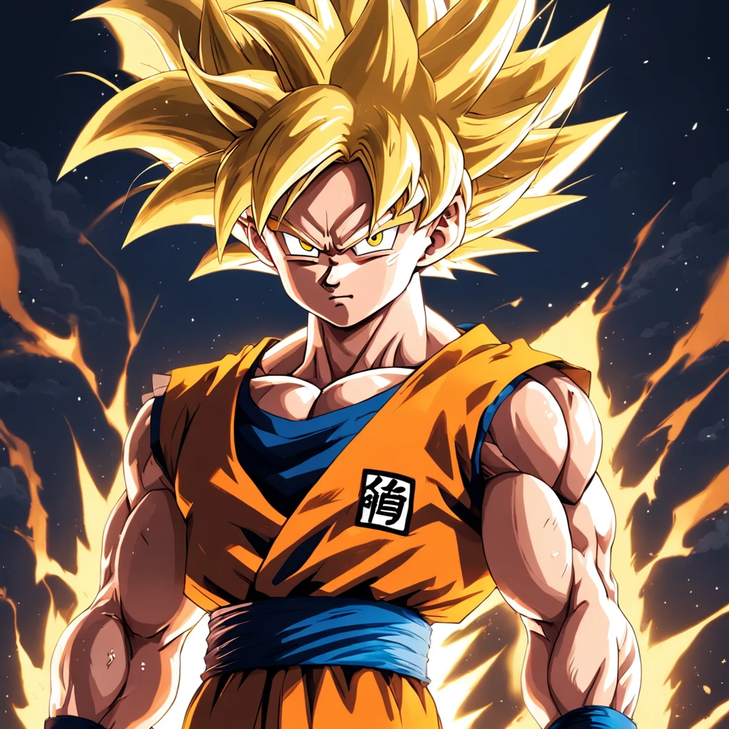 A Super Saiyan Zombie, In the middle of a zombie war, Gore, Blood, Blood Sparks, Horror, 12k