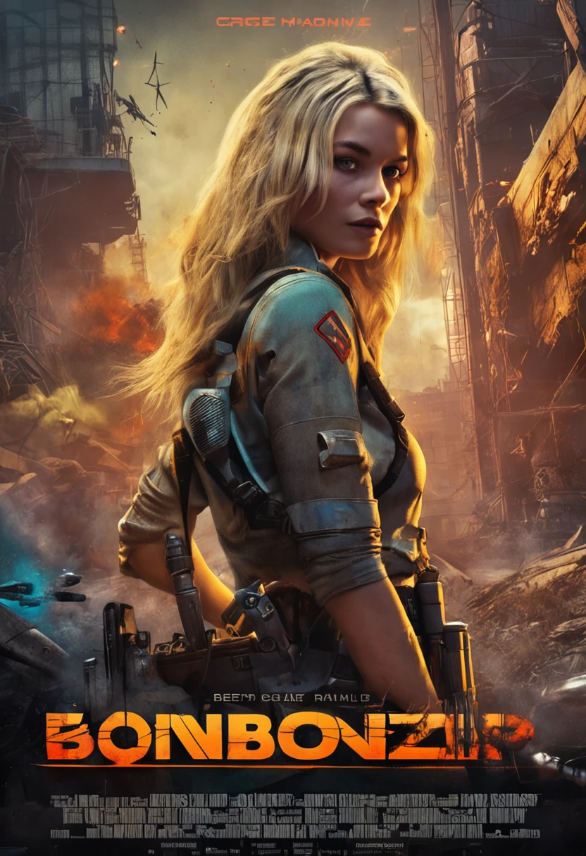 there is a special  edition poster of a " polaroid media artwork of complete  blonde using marker as the medium, against an industrial background" game poster, official poster artwork, game promotional poster, official poster, full poster, military art, promotional poster art, beautiful cinematic poster, official print, videogames poster, craig mullins greg rutkowski, ( apocalyptic ) 8 k, craig mullins style, cinematic poster, apocalyptic 8k, apocalyptic 8k