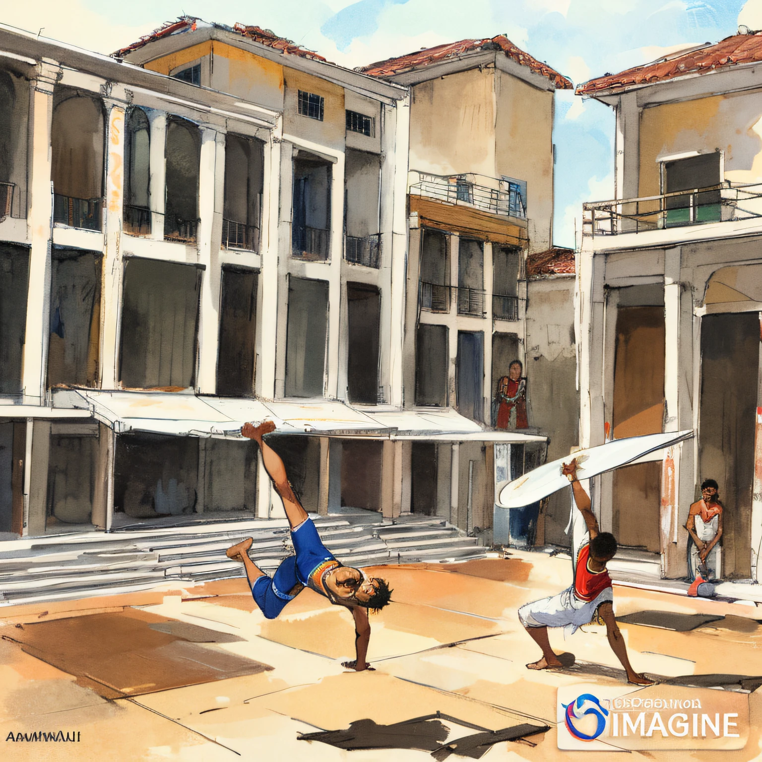 Capoeira, Stage, graduation, Nordeste de Amaralina, setting, students, audience, waiting, drawning.