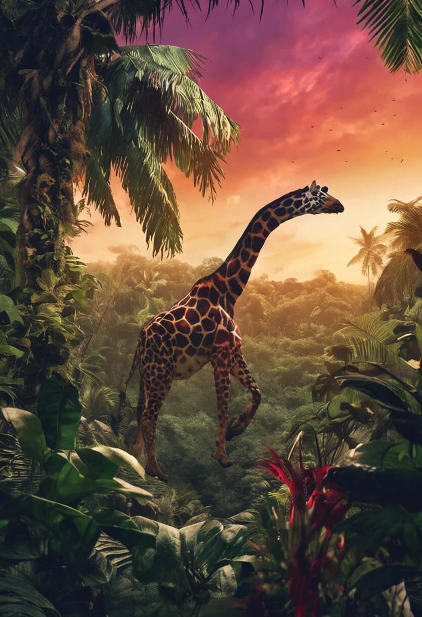 "T-shirt print written 'spirit of the jungle', escreva 'jungle spirit' em tamanho gigante na camiseta."