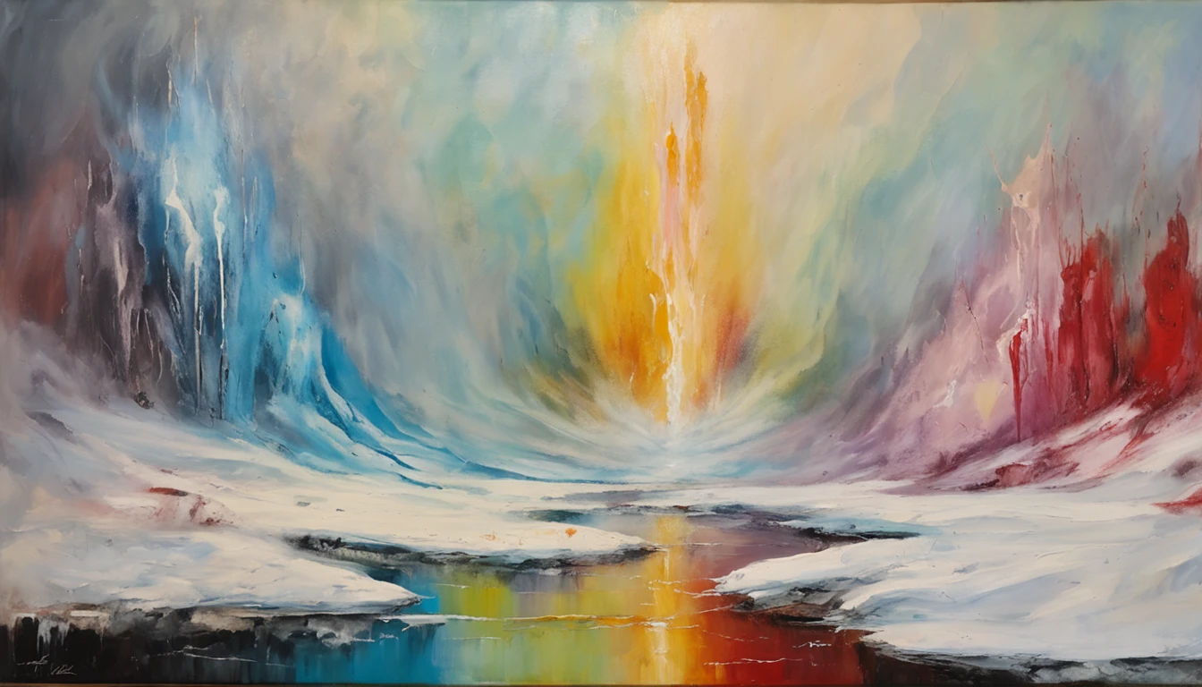 icy hell, cocyte, with souls suffering in a cold desolation, dante's inferno style art