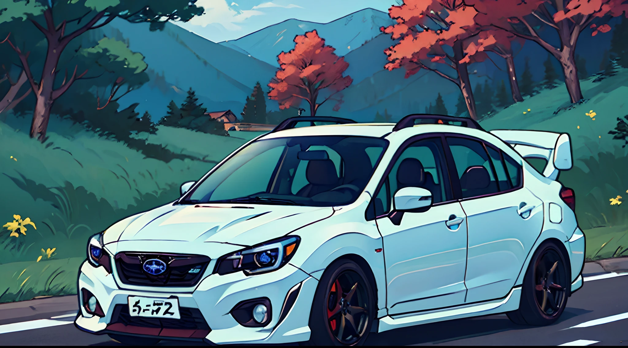 Subaru Impreza in a anime style --auto --s2
