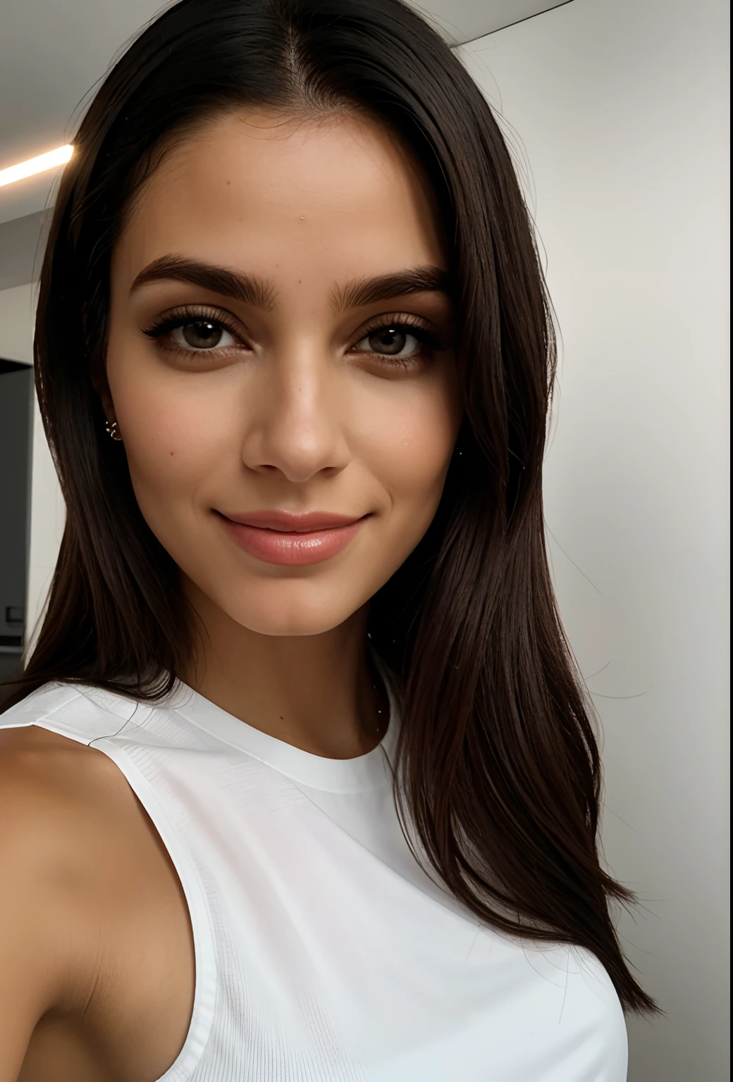 mulher sorridente no vestido verde com cabelo preto longo e um sorriso, Parece Fabiula Nascimento, Malika Favre, 3 5 year brazilian mother, foto de perfil headshot, imagem frontal, Mulher de 30 anos de Cuba, Foto realista, Alanis Guillen, foto de perfil profissional, foto headshot, inspirado em Maria Helena Vieira da Silva