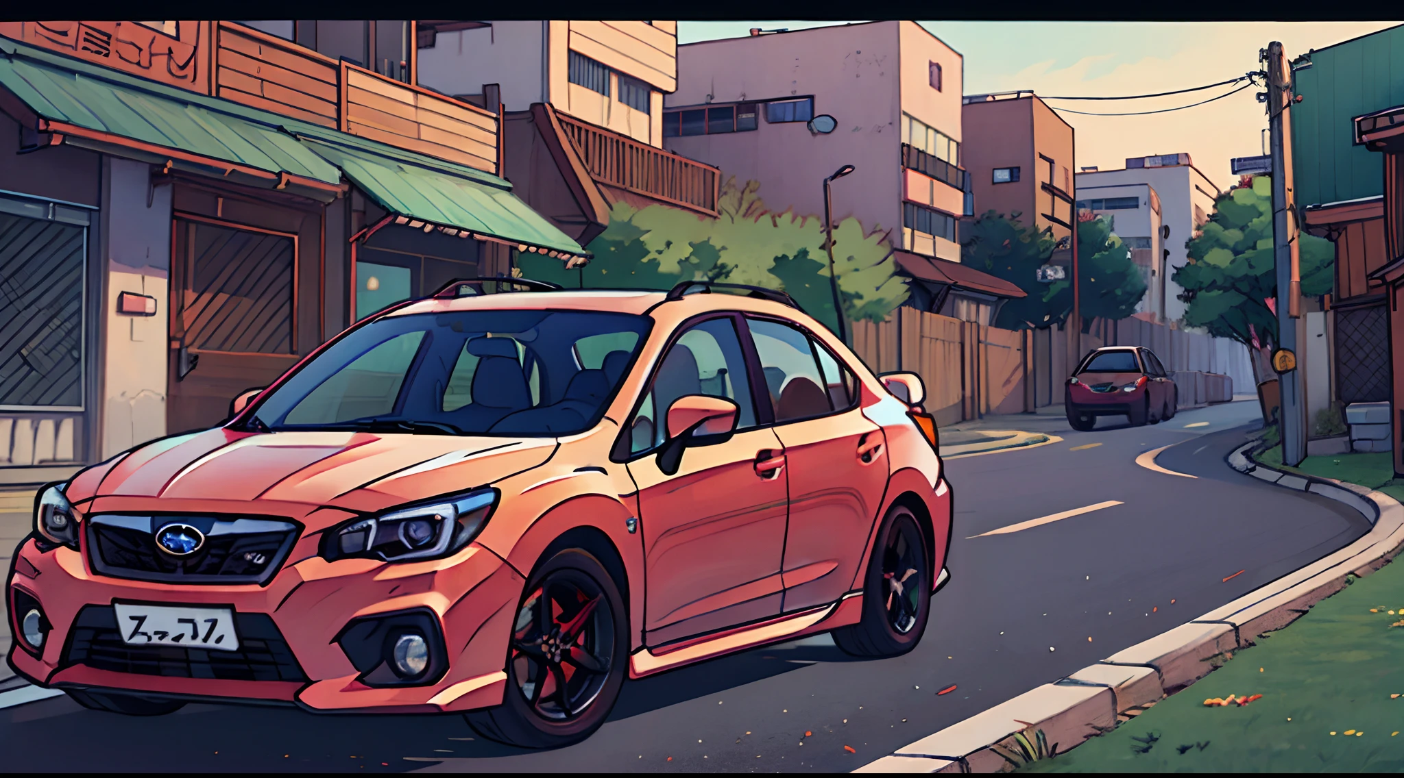 Subaru Impreza in a anime style --auto --s2