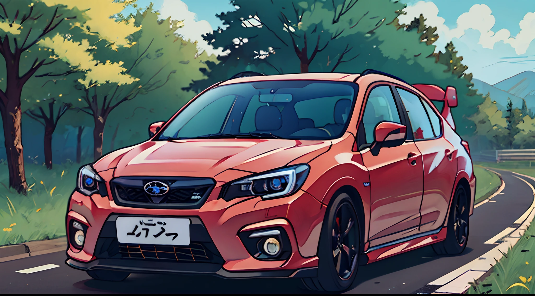Subaru Impreza in a anime style --auto --s2