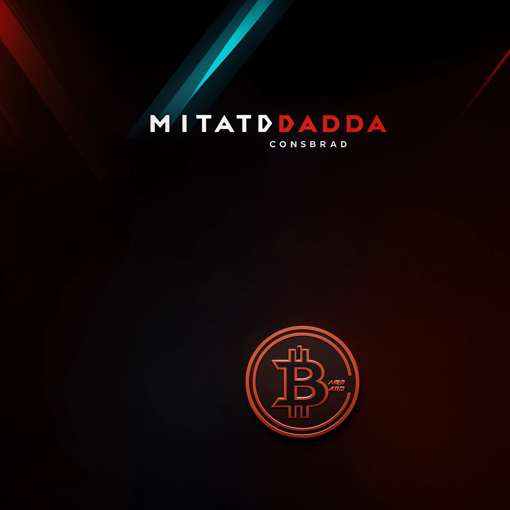 mintrade company logo, with black-red-blue colors, cryptocurrency theme, slogan Discover new earning opportunities