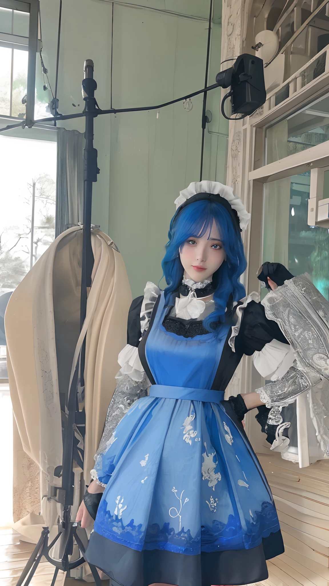 RAW photo, Scerschetz, 1girll, Blue hair, ((Intricate details)), Black and white maid dress, (highdetailskin:1.2), 8K UHD, Digital SLR, Soft lighting, High quality, filmgrain, Fujifilm XT3

Optimized Prompt:
RAW photos，Scerschetz，1个Giant Breast Girl，blue hairs，((finedetail)), black and white maid clothes，(highdetailskin:1.2)，8k ultra high definition，digital SLR camera，Soft lighting，high qulity，filmgrain，富士XT3