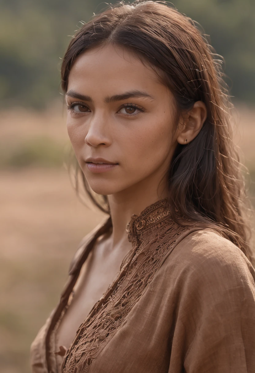 profissional, (4k foto:1.1) por (Jeremy Lipking:0.3), (Dittmann Anna:0.3), (Arian Mark:0.3), (Sharp focus:1.3), alto detalhe, vestindo (camisa apertada:1.2), belo rosto detalhado, hazelnut eyes, cabelo loiro curto, (Brazilian indigenous woman:1.3), (sedutor:1.1), (rubor:1.1), forma do corpo em ampulheta, seios naturais, quadris largos