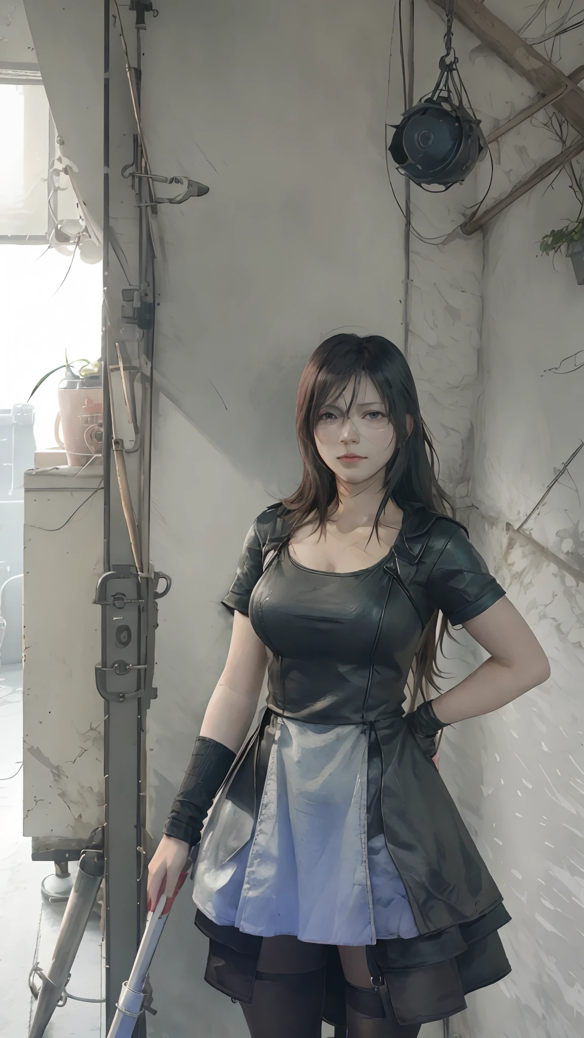 ff Tifa, Final Fantasy VII, Realistic, hyper realisitc, Ray tracing，exposed