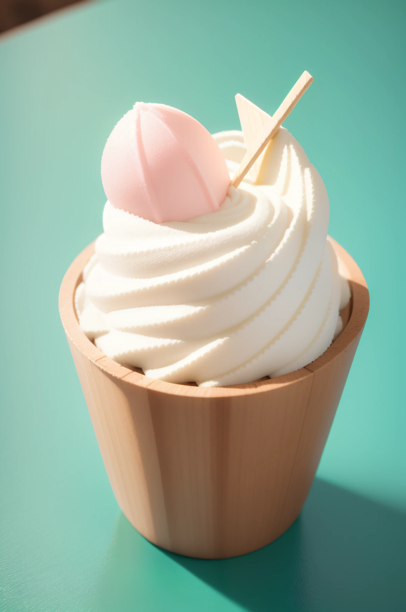 a closeup of a popsicle with a wooden toothpick, gelado, Popsicle stick, pirulito, chiclete pop, chiclete, Chiclete, derretendo, Pirulitos, eating popsicle - cream, flat illustration, comerpicolé, pink iconic character, cor-de-azul, cor-de-verde cor-de-verde, fundo branco e preenchimento, flat illustration, 3D.