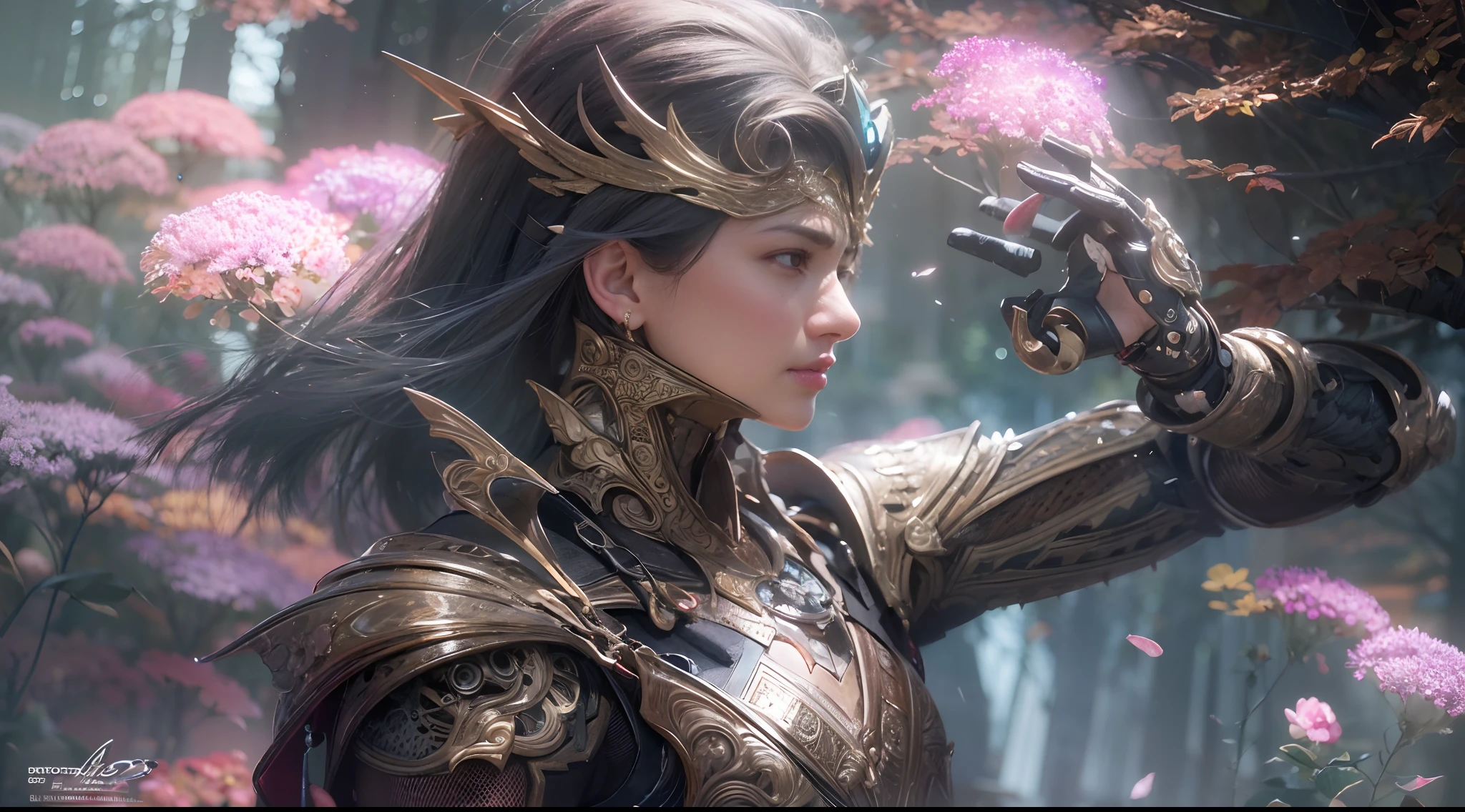 1boy, photo of very very handsome suave smiling young 25-year-old male Chinese prince, clothed in futuristic cybernetic armor, wearing a large futuristic crown, walking in an ethereal enchanted forest with neon glowing flowers and a rainbow in the sky, sci-fi, intricate, neon light, ((perfect face)), ((perfect hands)), ((perfect body)), ((correct anatomy)), ((ultra-realistic)), ((8k, UHD)), highly detailed, digital painting, artstation, concept art, human anatomy, soft light, smooth, illustration, art by tian zi and craig mullins and WLOP and alphonse mucha