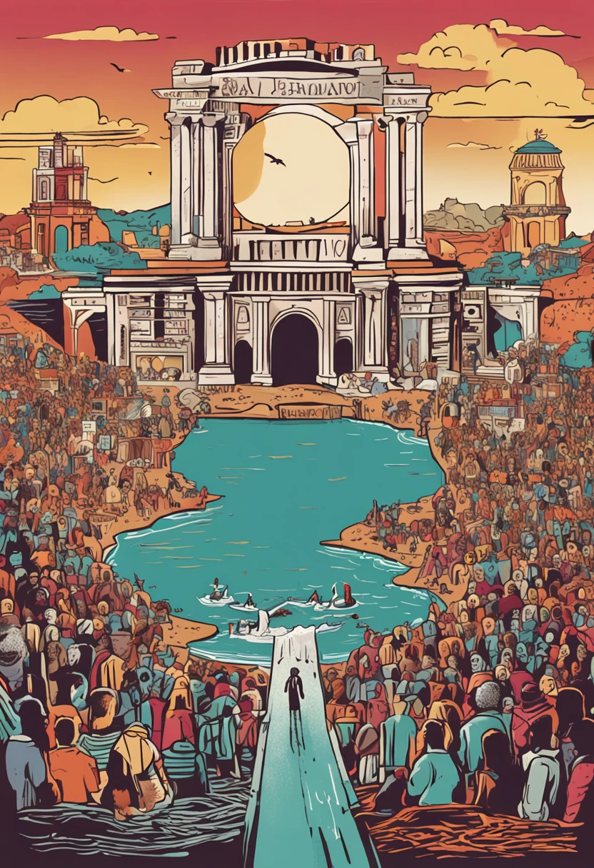 Deus sobre seu trono, e um livro em sua frente com escritas e sete selos