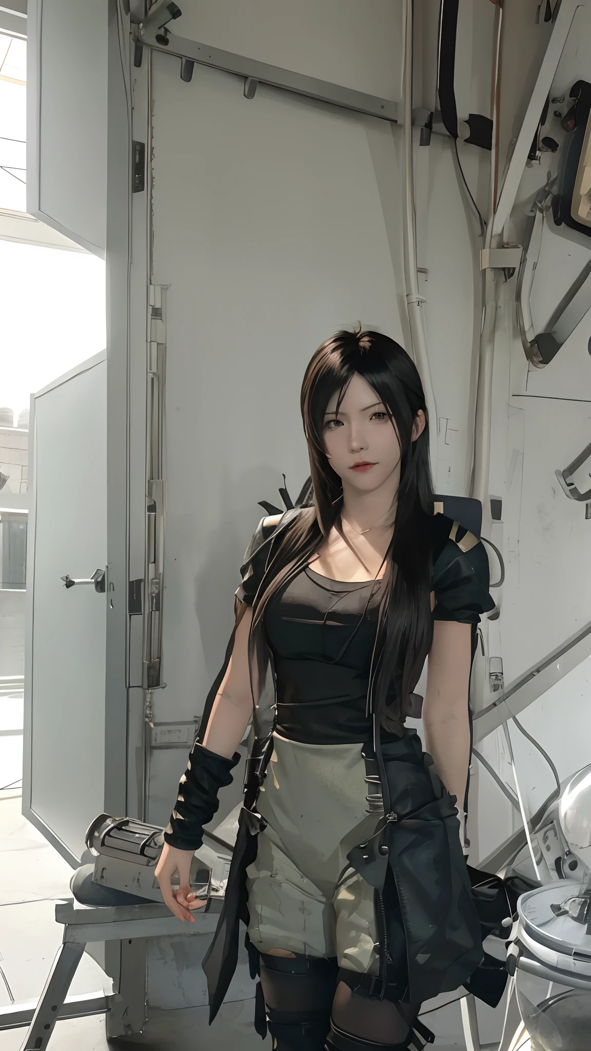 ff Tifa, Final Fantasy VII, Realistic, hyper realisitc, Ray tracing，exposed