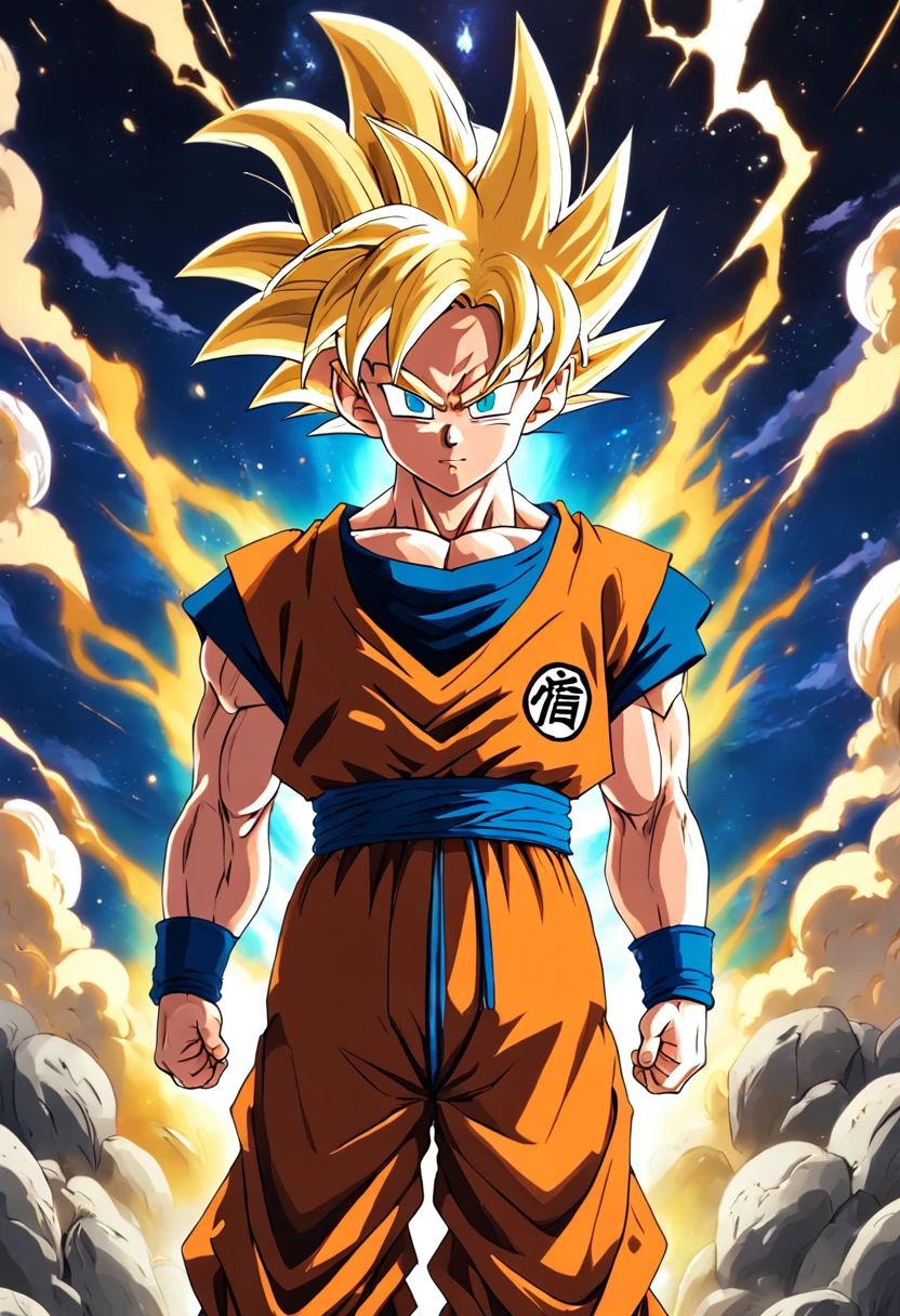 goku de dragonball super com instinto superior e cabelo branco