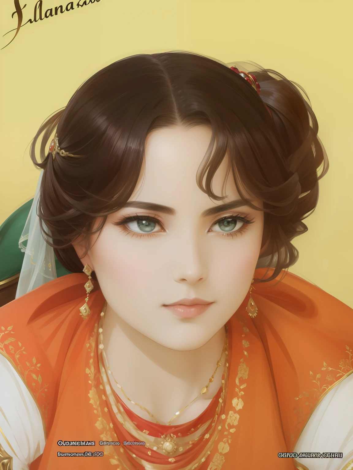 A mesmerizing portrayal showcasing the elegance and power of an enchanting Ottoman Sultana captivating the Sultan