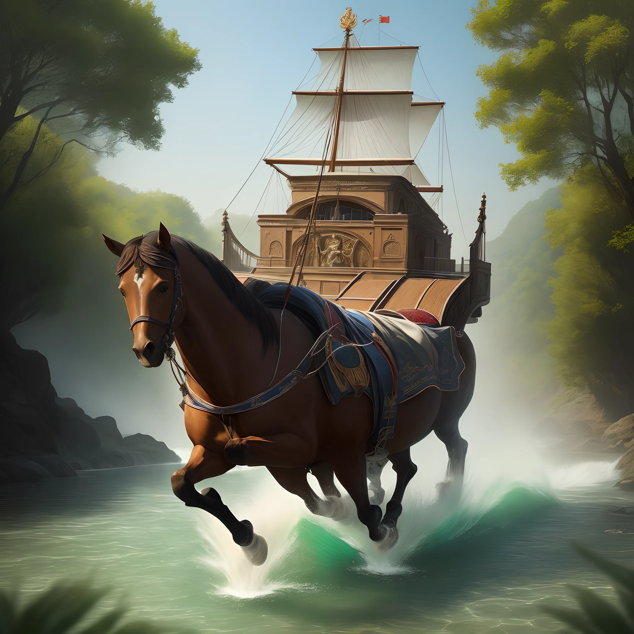 Soon with the symbol of the Bible running through the water