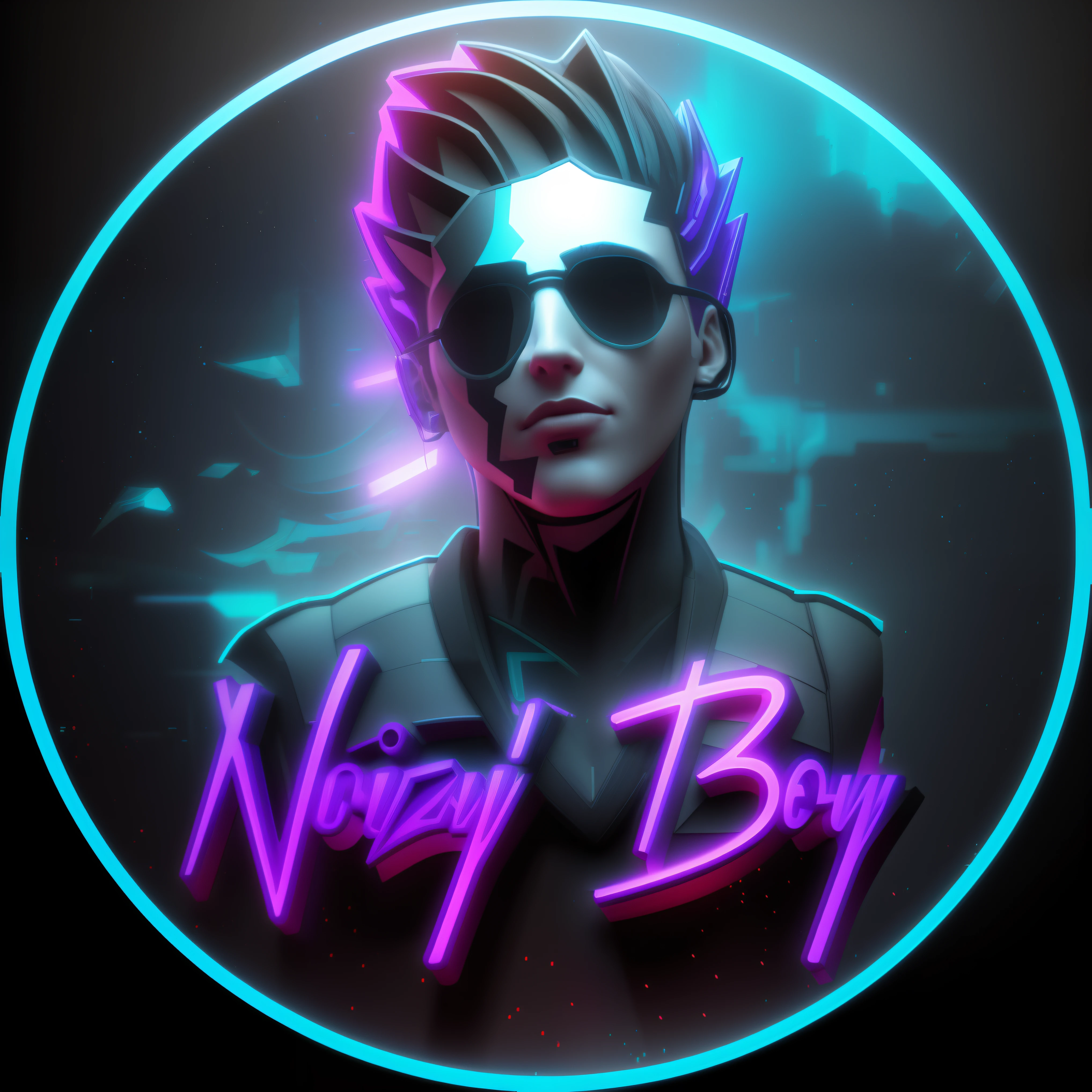 3d logo, cyberpunk