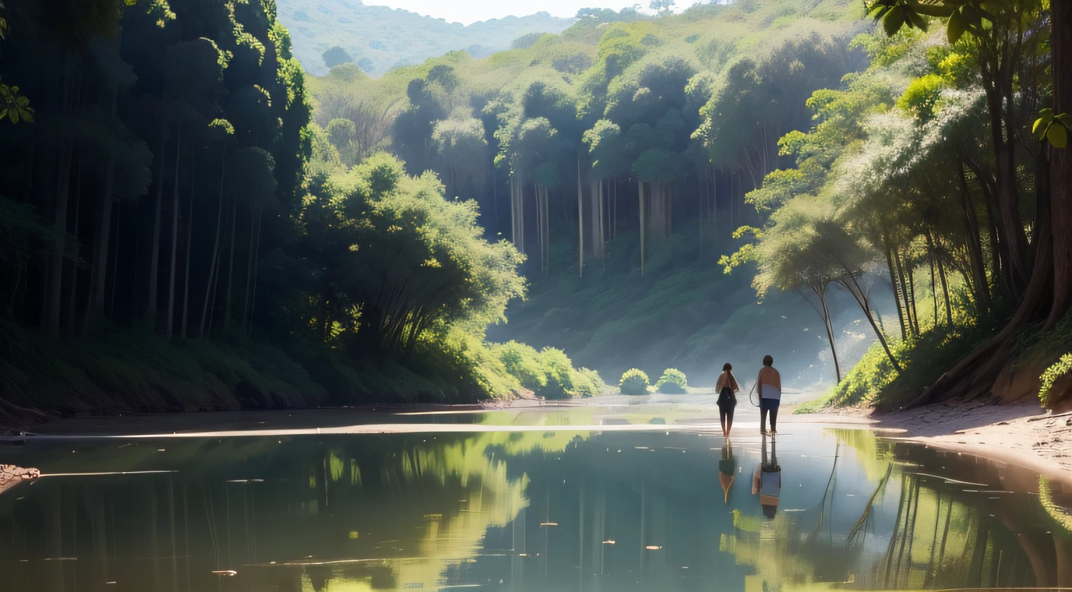 pessoas refletindo na natureza