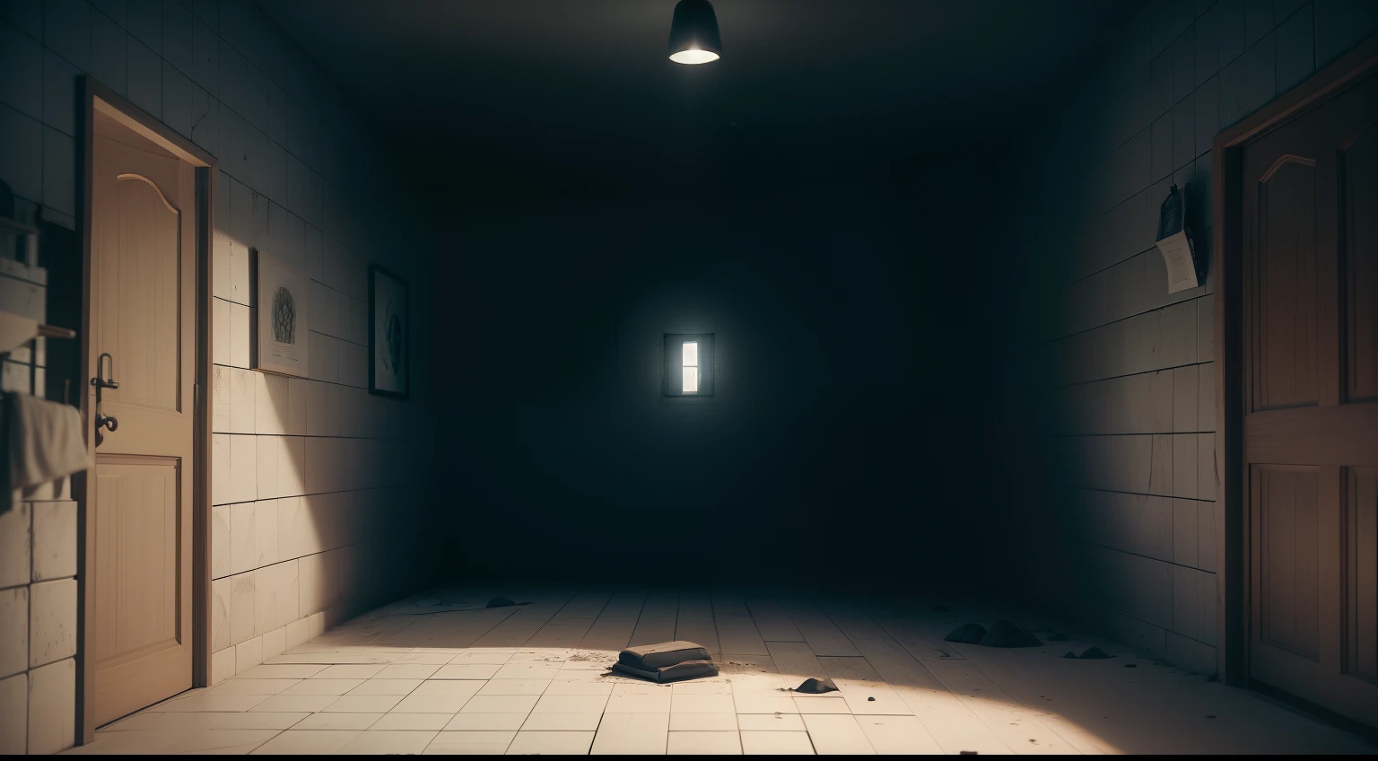 Visualize o envelhecimento do serial killer em sua casa pouco antes de sua morte. Convey the feeling of a dark place, com elementos macabros que indicam a natureza sinistra dos acontecimentos.