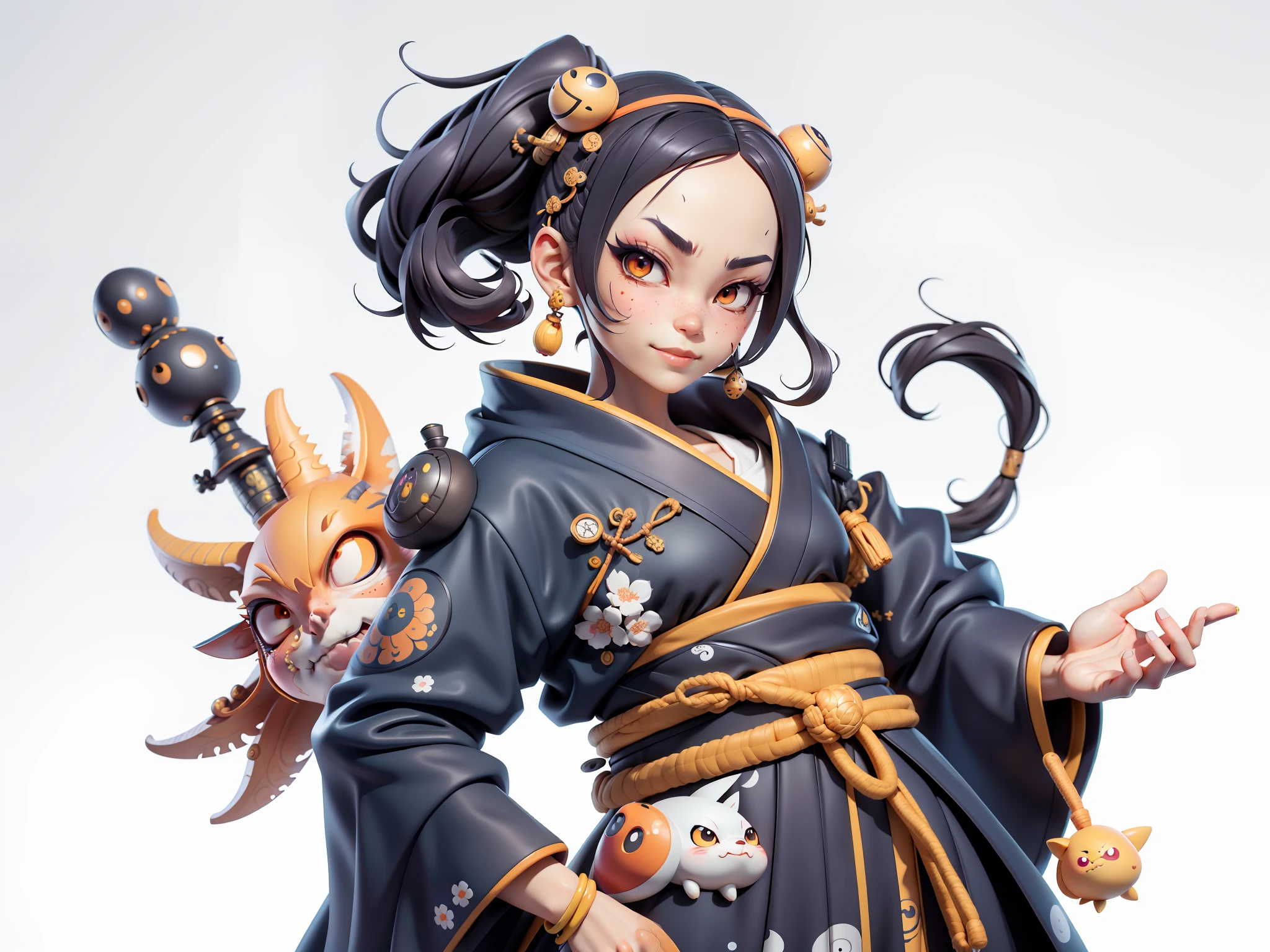 (Daisaku),(Need),(Super meticulous),(full bodyesbian:1.2),Japanese ukiyo-e girl,japanese geisha,Beautiful,Oriental dragon,Aeolian Thor,Raised sexy,爆乳,Oriental face,TV Anchor,Bust portrait illustration,Alone,In black suit,a blue tie,The face is slightly chubby,The face was clean,without a beard,Black super short hair,Black eyes,Smile confidently,3C computer sub-products,iPad, iphone,Digital painting,3D character design by Mark Clairen and Pixar and Hayao Miyazaki and Akira Toriyama,The illustration is a high-definition illustration in 4K resolution,With very detailed facial features and cartoon-style visuals。