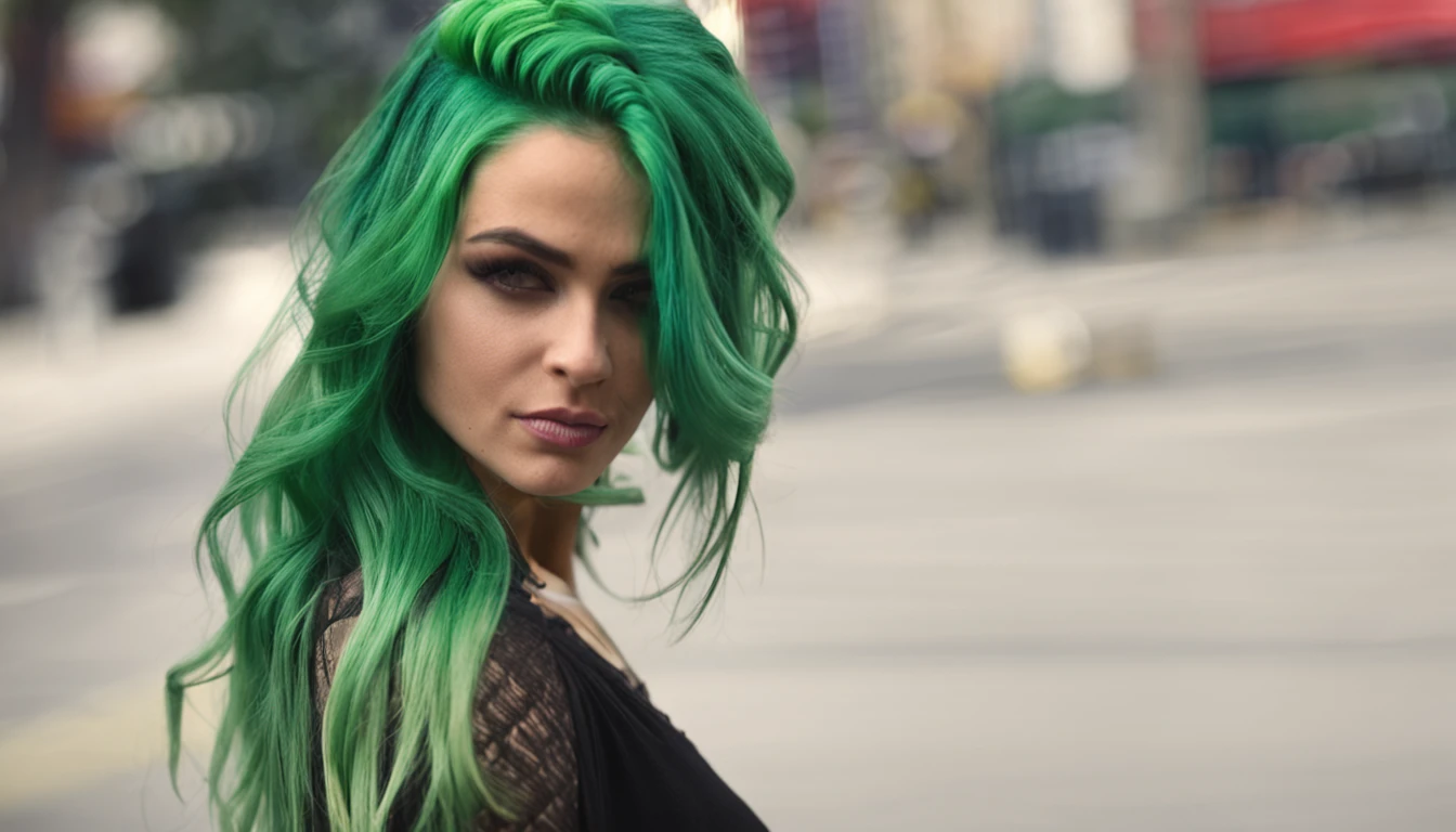green hair Waman