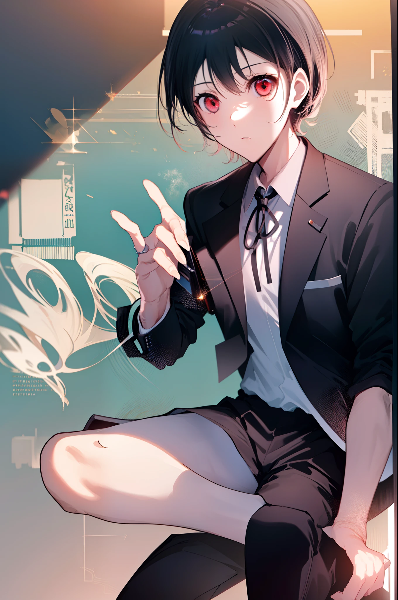 ((Primary work)), ((melhor qualidade)), High, (((((He has a pistol in his right hand holding it properly to shoot)))))), (((A boy with short black hair and red eyes))), ((((There is only one person)))), Kiyotaka Ayanokuji, ((((adolescente de  anos)))), (((men's school uniform white shirt black jacket open jacket long black pants))), ((Olhos vermelhos))), (((((cabelo preto curto))))))), ((corpo inteiro anatomicamente correto)), pernas normais, ((usa sapatos pretos)), ((He has a scared face and confusion)), ((Detailed full scenario)), ((mystery)), ((horror)), ((Tempo tenso)), Postura equilibrada, blush sutil | |, Pingente de cristal BREAK golden hour, (Rim lighting): 1.2, tons quentes, Brilho solar, sombras suaves, cores vibrantes, painterly effect, dreamy atmosphere BREAK scenic lake, montanhas distantes, salgueiro, calm water, reflection, nuvens iluminadas pelo sol, Tranquil setting, idyllic sunset, Ultra Detalhado, Arte Oficial, Unity 8k papel de parede, Zentangle, mandala