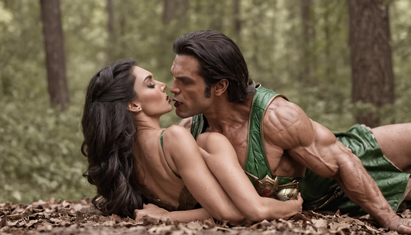 "The Incredible Hulk Kissing Wonder Woman"