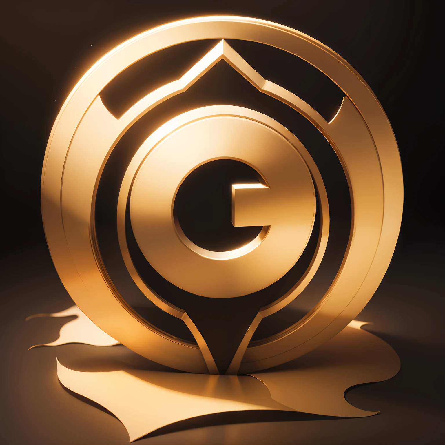 Military logo that says 'Grupo Defion Militar' based on pre-Inca culture in yellow and black, photorealistic.