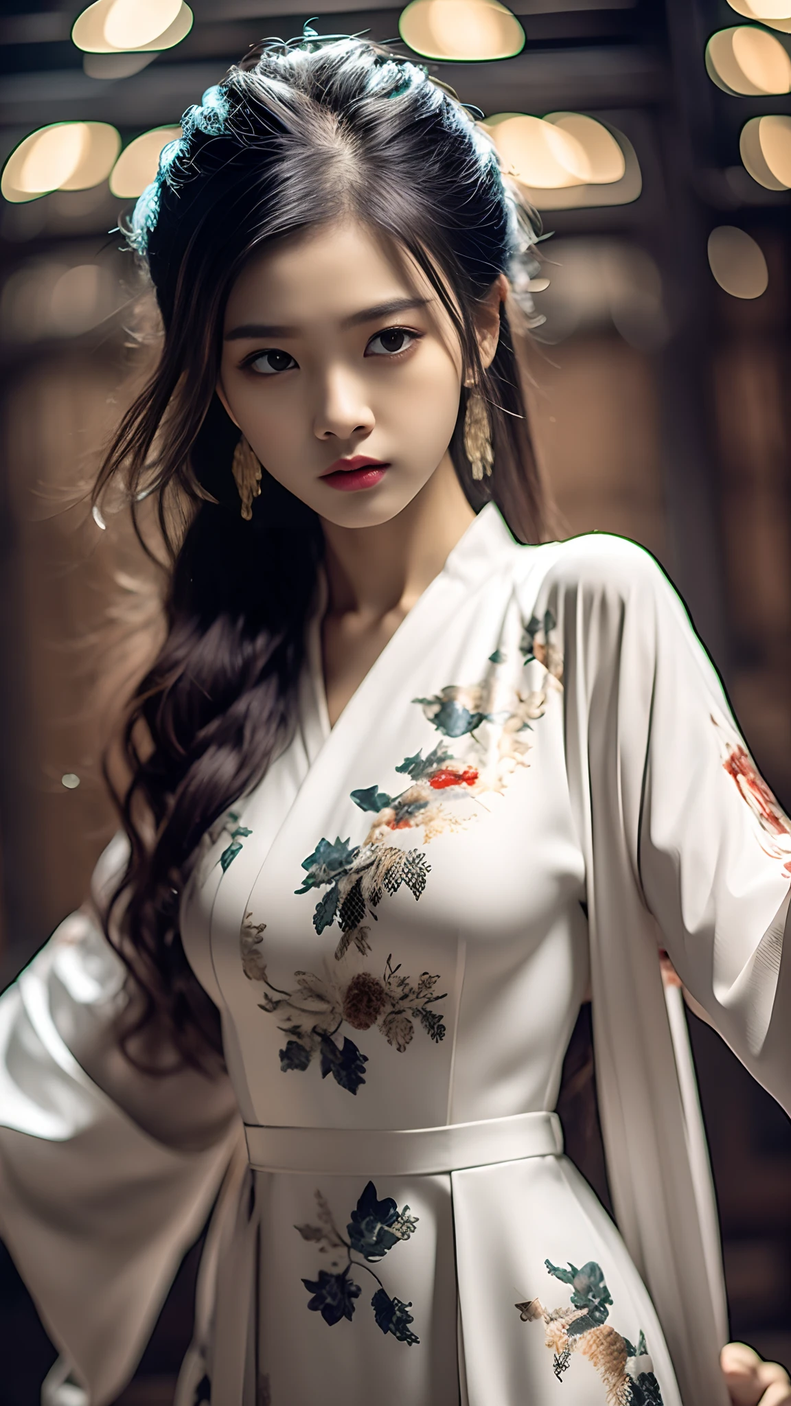 best quality, masterpiece, highres, wuxia 1girl, china dress, super Beautiful face, super beautiful eye, super beautiful hair