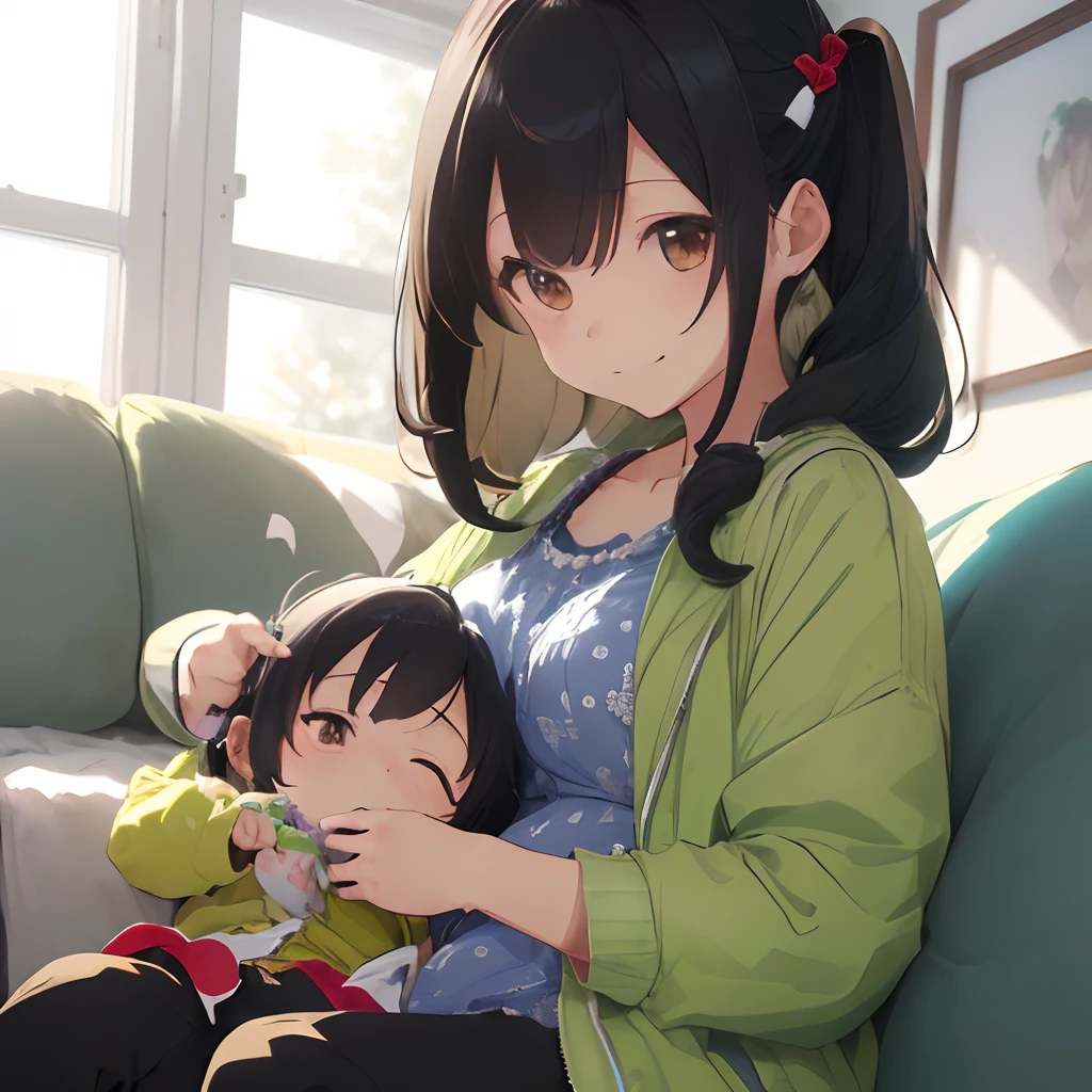 best qualtiy，tmasterpiece，超A high resolution，perfect anatomia,（fidelity：1.4），RAW photogr，ssmile，Children of short-haired boys，Woman with long hair and 2 year old boy with short hair，a woman and small boy, Mom and short-haired son,Gorgeous Mother And Smiley Boy,（aquariums、Looks a lot of fish）,cowboy  shot,cinmatic lighting，Parent and child of fashion model，adolable，, (NSFW:1.2)、(Hugging a black-haired baby)、(Long-haired mom and short-haired son)、（Mother in green jacket and son in orange jacket）