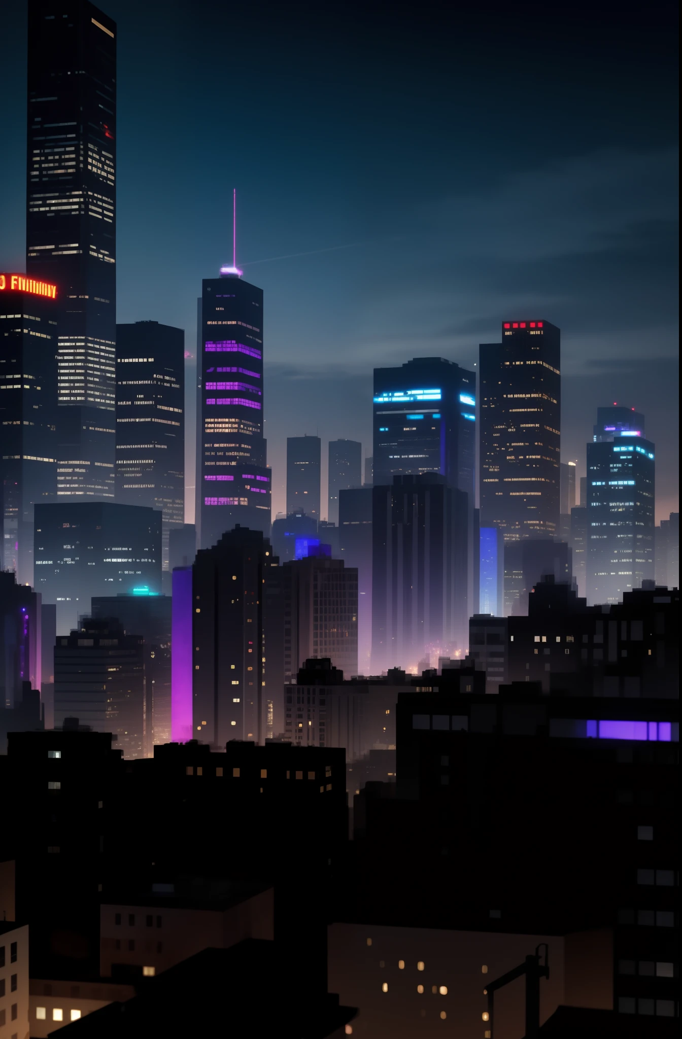 Night view city skyline,There are skyscrapers and lights in the distance, hd anime cityscape, night cityscape, Beautiful cityscape, cinematic neon matte painting, hyper realistic cyberpunk city, night - time city background, anime style cityscape, Neon city in the background, Cyberpunk city setting, view over city, night cyberpunk city, night city on the background, City Night, background cyberpunk city