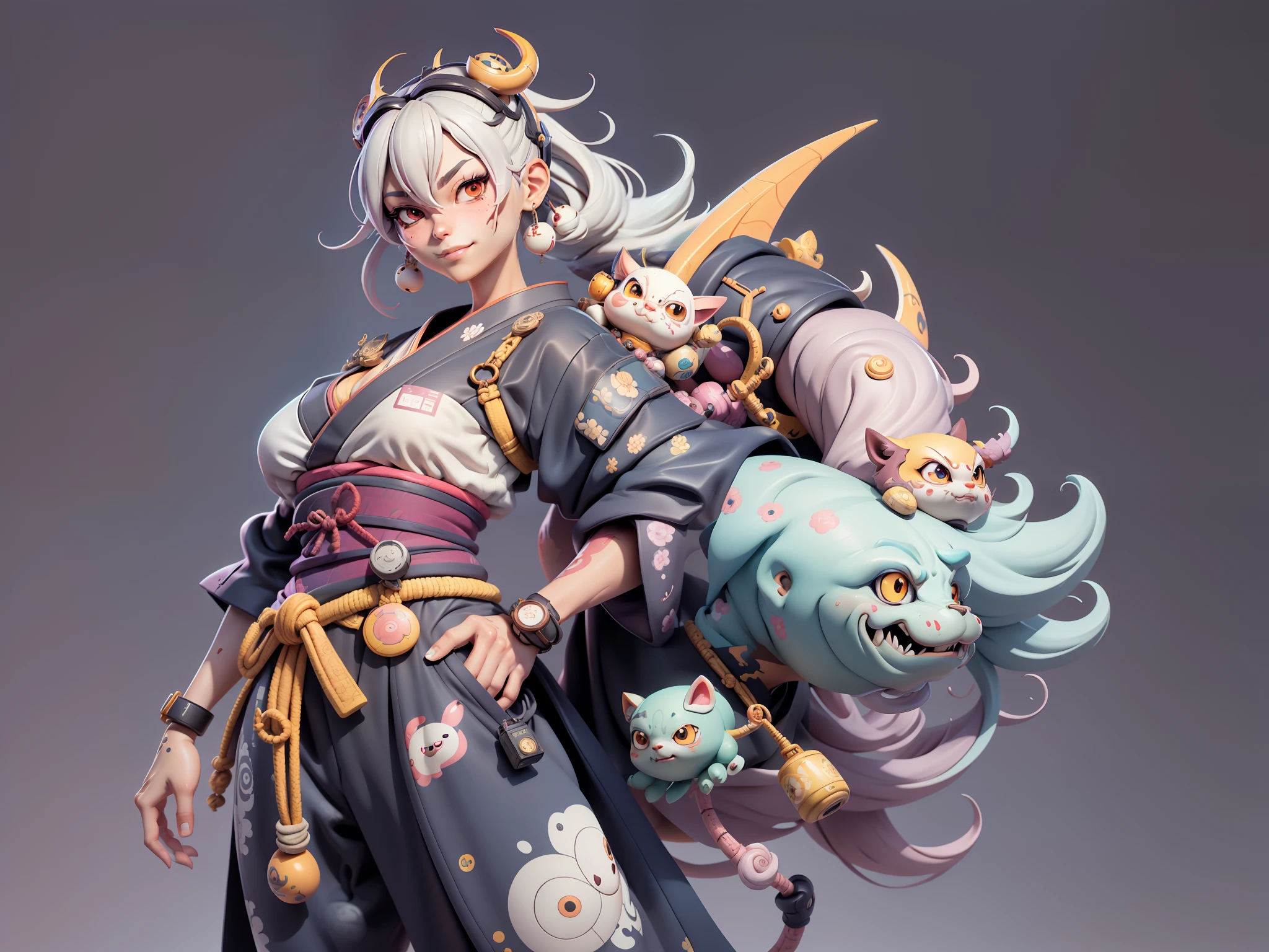 (Daisaku),(Need),(Super meticulous),(full bodyesbian:1.2),Japanese ukiyo-e girl,japanese geisha,Beautiful,Oriental dragon,Aeolian Thor,Raised sexy,爆乳,Oriental face,TV Anchor,Bust portrait illustration,Alone,In black suit,a blue tie,The face is slightly chubby,The face was clean,without a beard,Black super short hair,Black eyes,Smile confidently,3C computer sub-products,iPad, iphone,Digital painting,3D character design by Mark Clairen and Pixar and Hayao Miyazaki and Akira Toriyama,The illustration is a high-definition illustration in 4K resolution,With very detailed facial features and cartoon-style visuals。