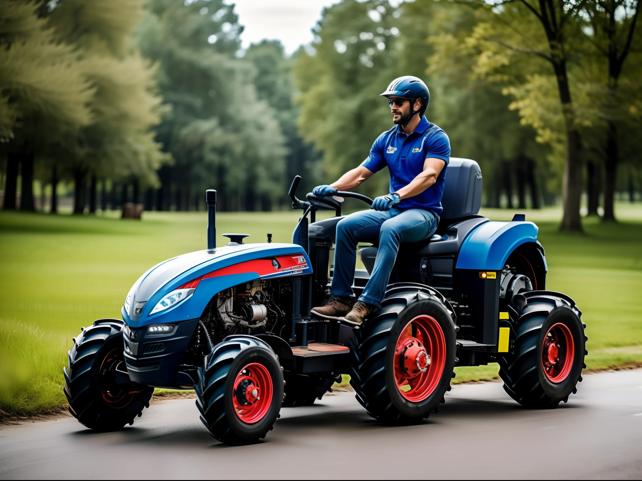 Una imagen de un tractor mezclado con un scooter