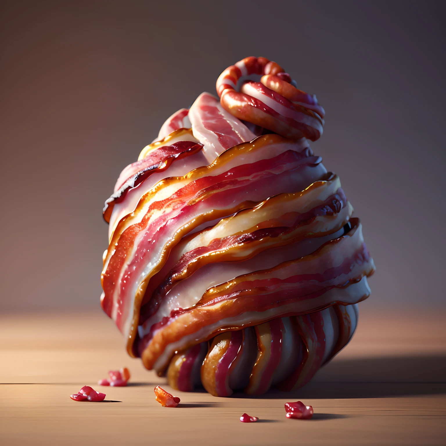 Bacon wrapped turd, concept art, 4k