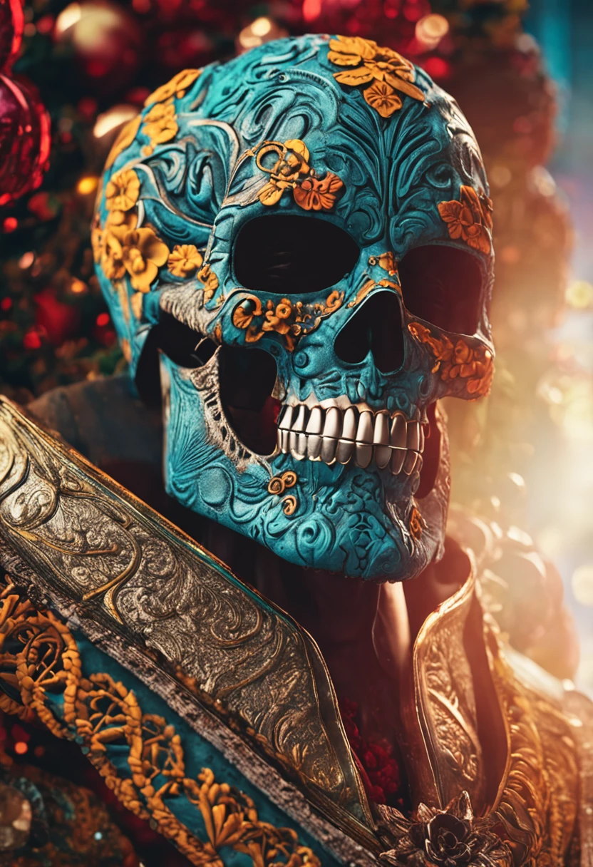 santa guadalupe com rosto de caveira